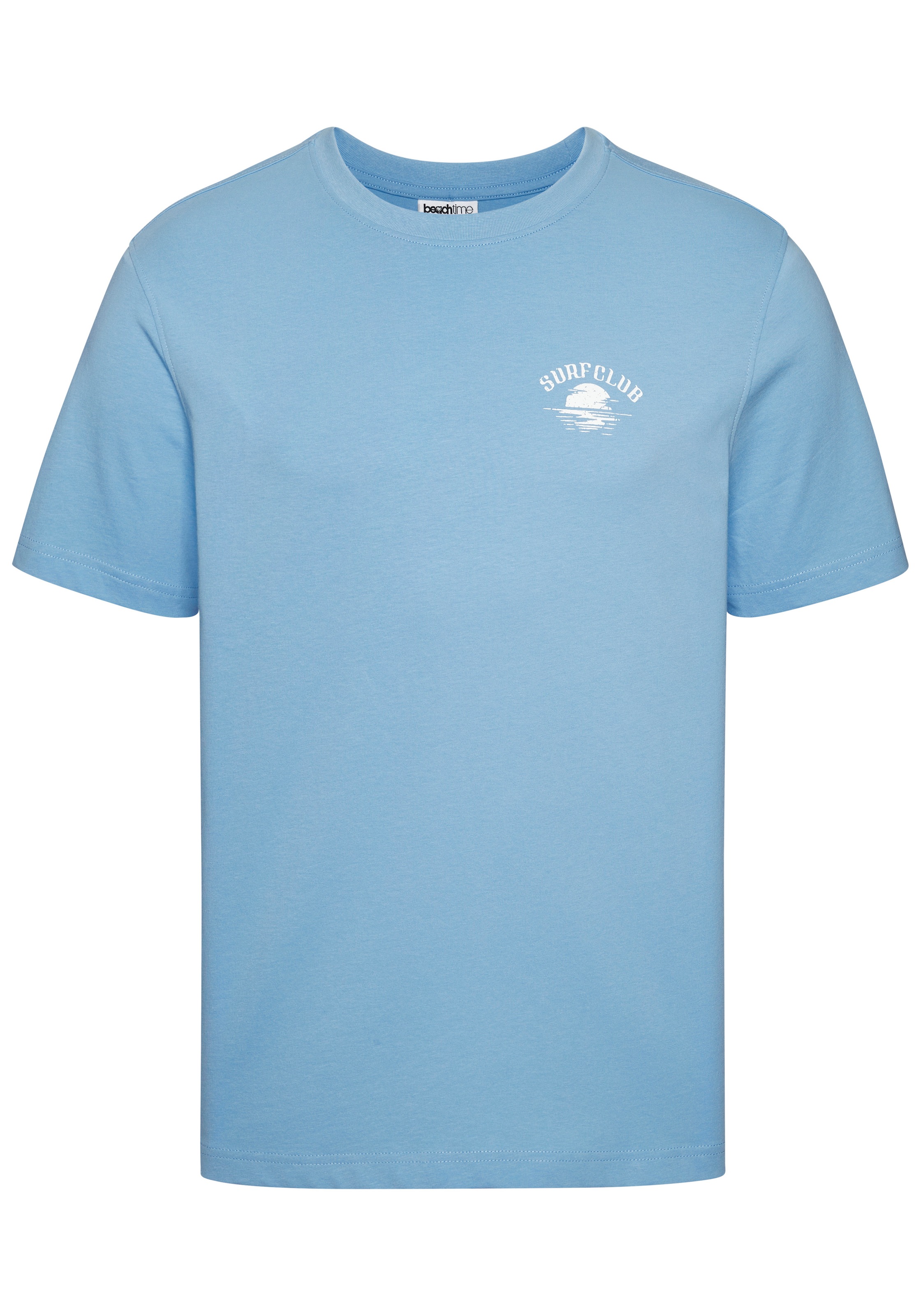 Beachtime T-Shirt », Shirt mit modischem Surfer Print« Regular-Fit, mit kleinem Print vorn und grossem Print hinten