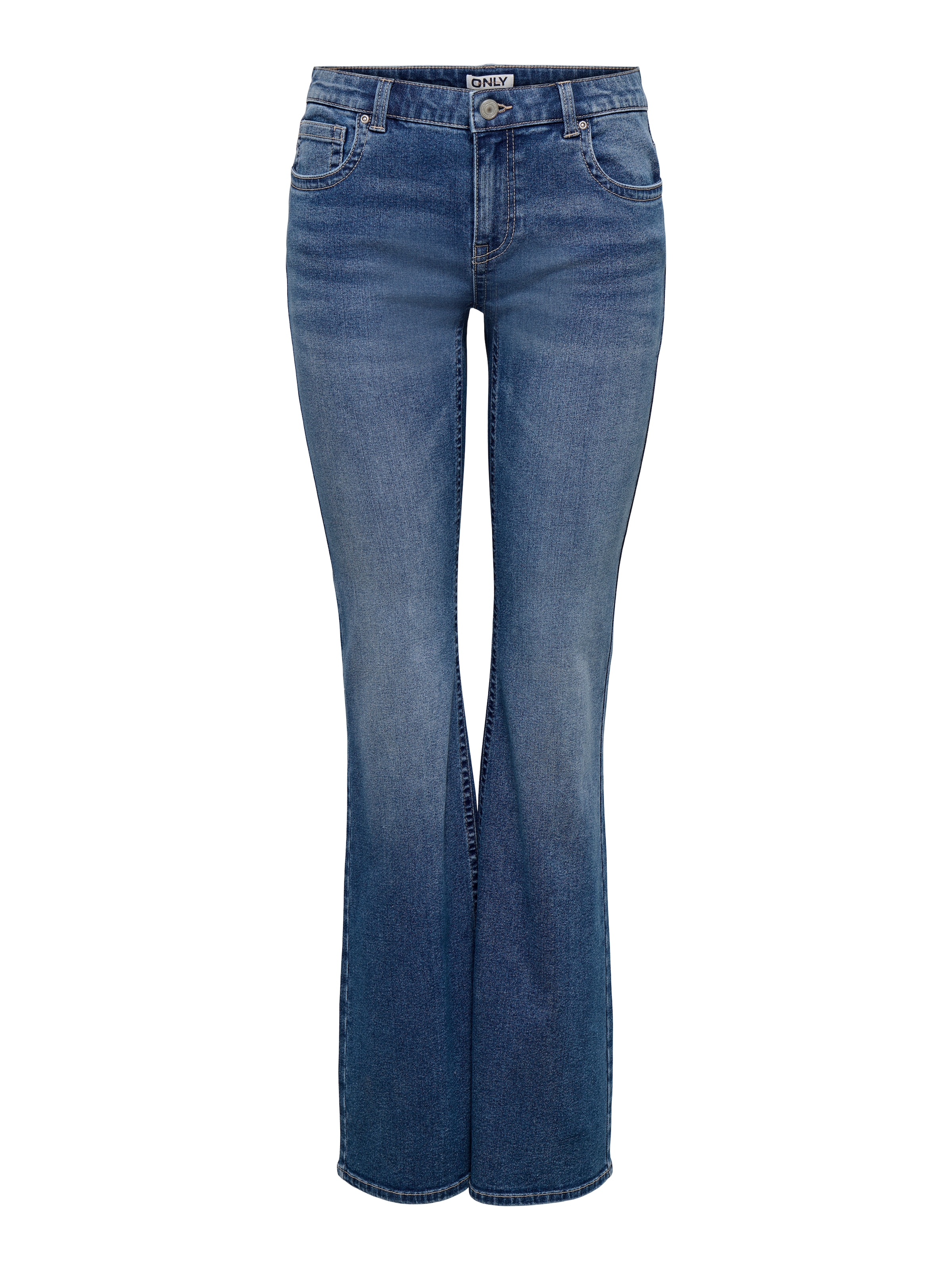 Image of ONLY Bootcut-Jeans "ONLPHOEBE LW B-POC FLARE DNM PIM454 NOOS" Baumwollmischung, bootcut fit