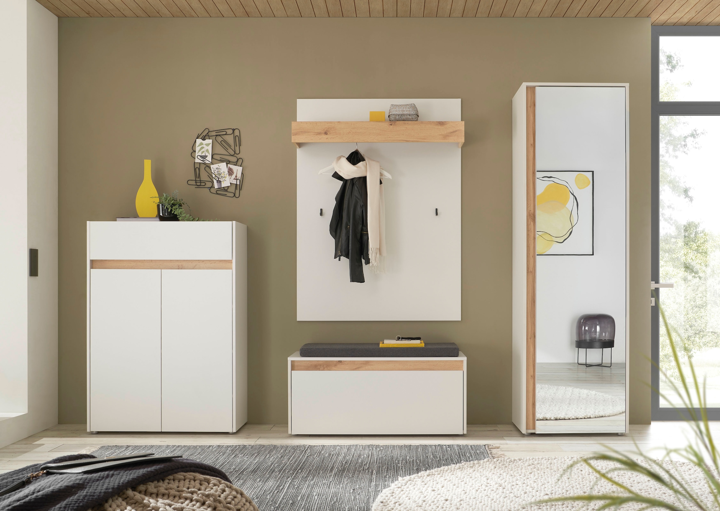 INOSIGN Garderoben-Set »City/Giron, moderne Garderobe, viel Stauraum, ca. 24 Schuhe« Set, 4 Stk. tlg.