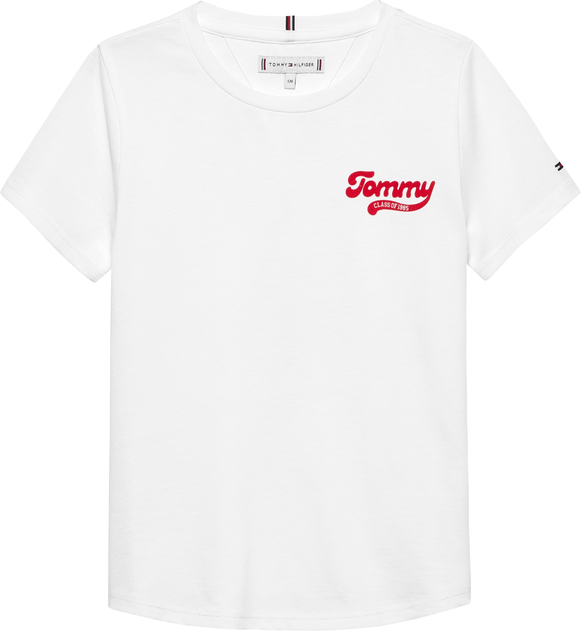 Tommy Hilfiger T-Shirt »TOMMY GRAPHIC FLOCK TEE S/S« Kinder bis 16 Jahre, Druck