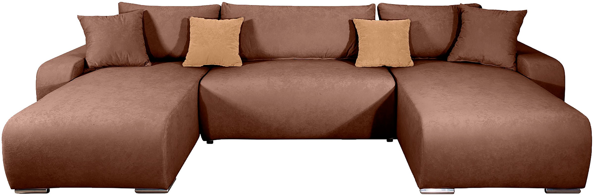 COLLECTION AB Wohnlandschaft "Paola U-Form, B: 314 cm" Schlaffunktion, Bettkasten & 4 Zierkissen, Federkern