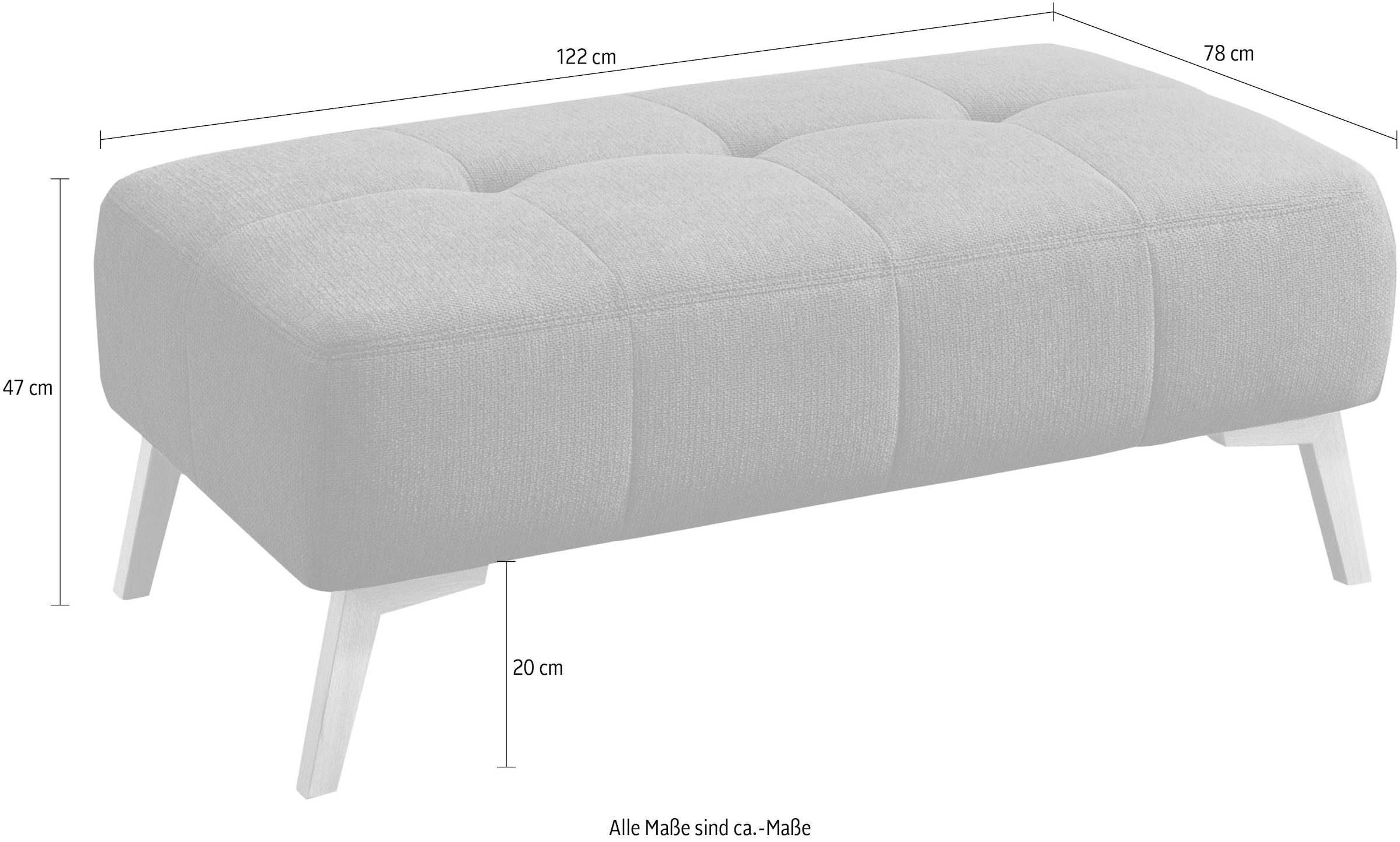 exxpo - sofa fashion Hocker, im skandinavischen Design mit Steppung und Holzfüssen