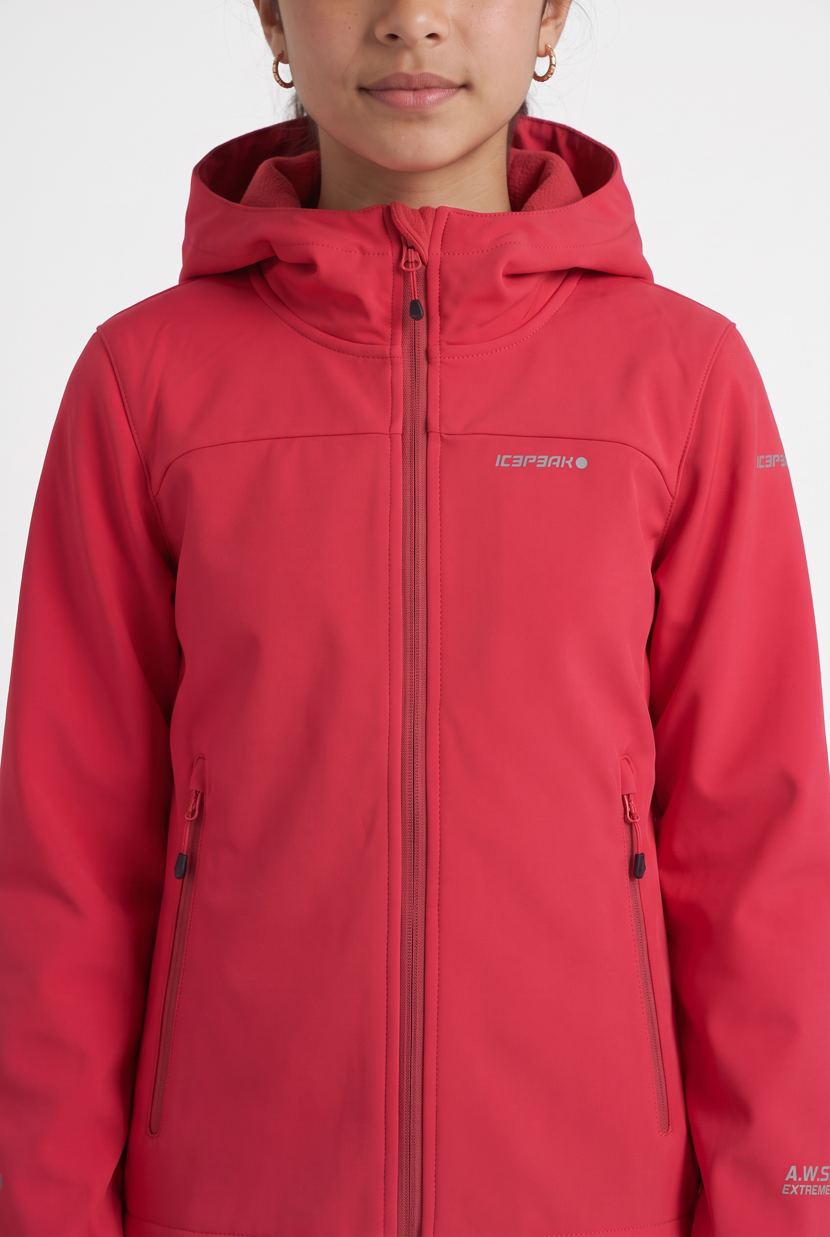 Icepeak Veste softshell »KULM JR« avec capuche capuche, col montant, légèrement stretch, coupe-vent et déperlant