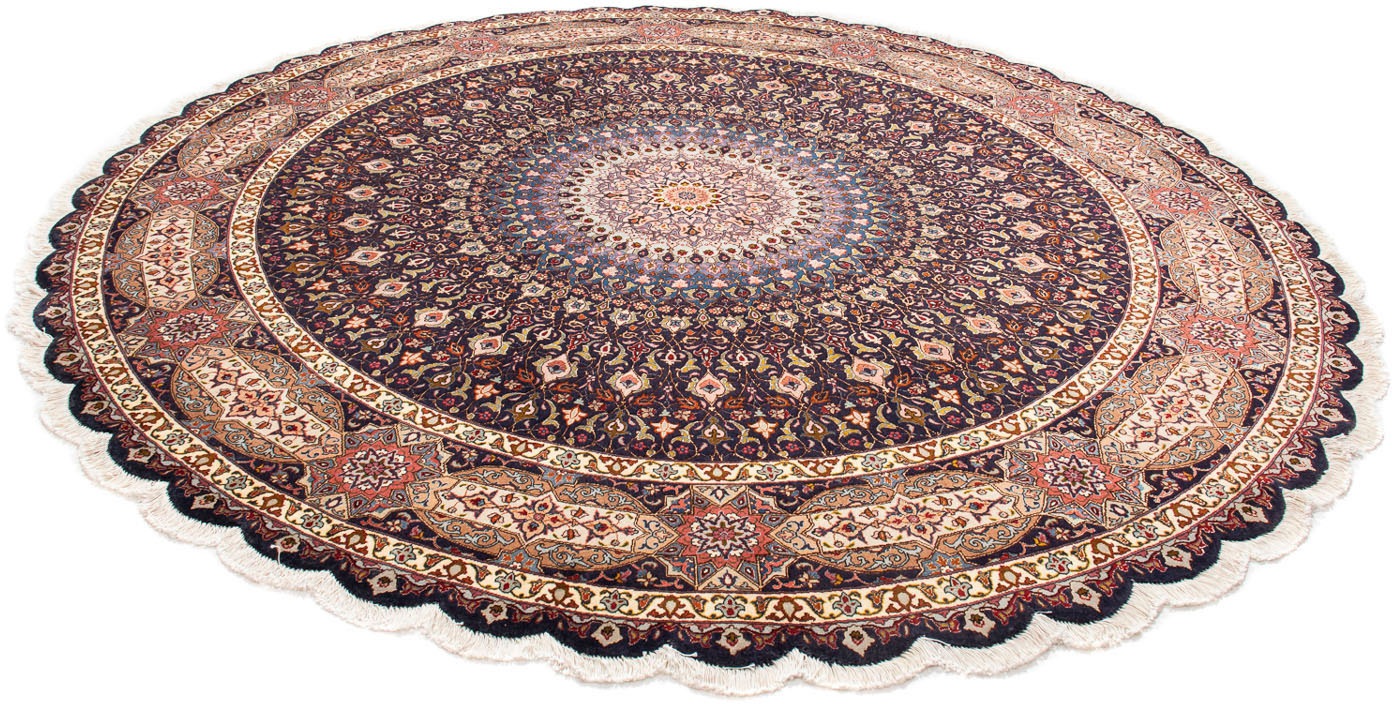 Image of morgenland Orientteppich »Perser - Täbriz - Royal rund - 240 x 240 cm - dunkelblau«, rund, 7 mm Höhe, Wohnzimmer, Handgeknüpft, Einzelstück mit Zertifikat bei Ackermann Versand Schweiz