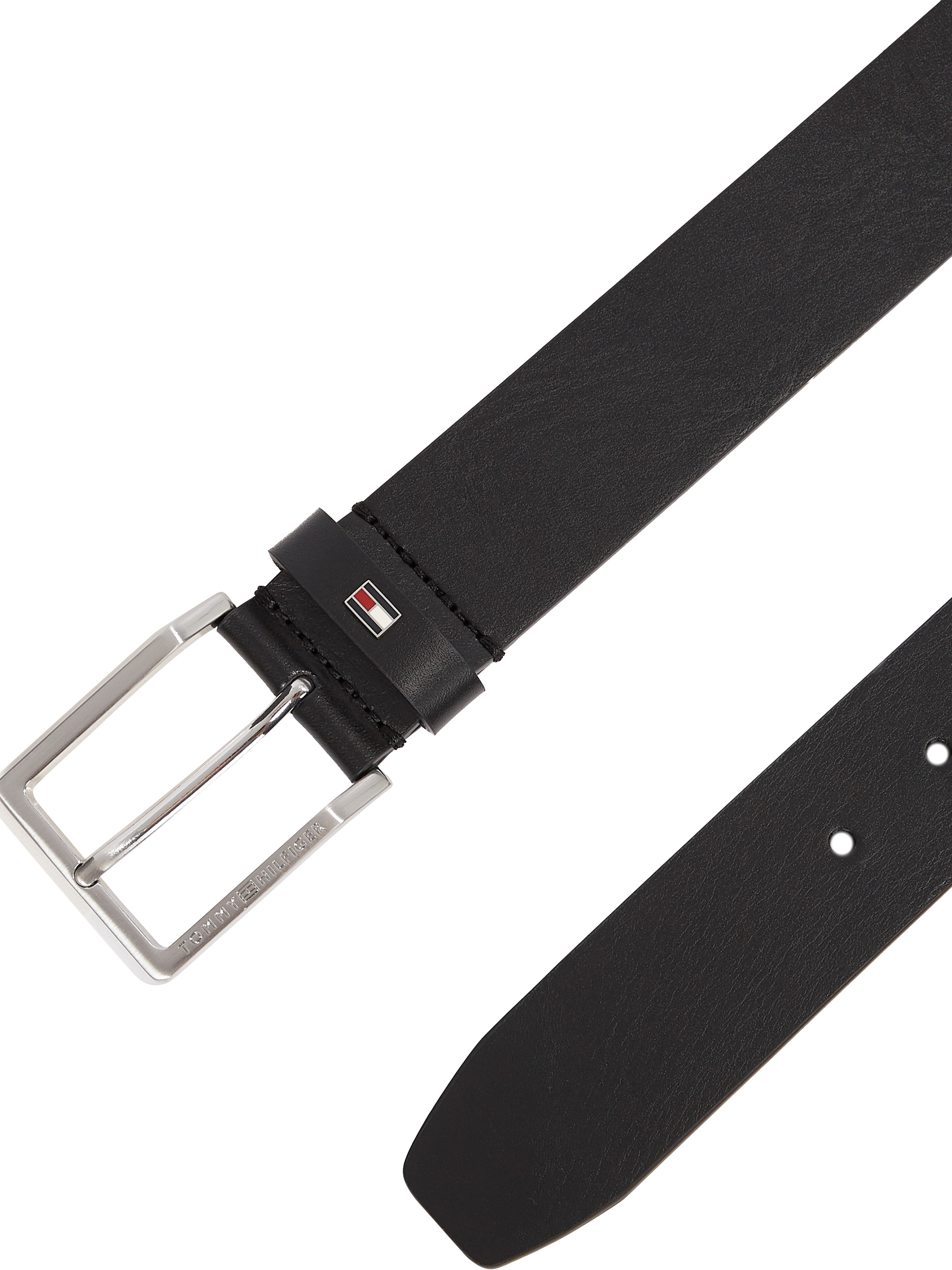 Tommy Hilfiger Ledergürtel »OLIVER 4.0«, Grössenverstellbar, Markenlogoemblem aus Metall
