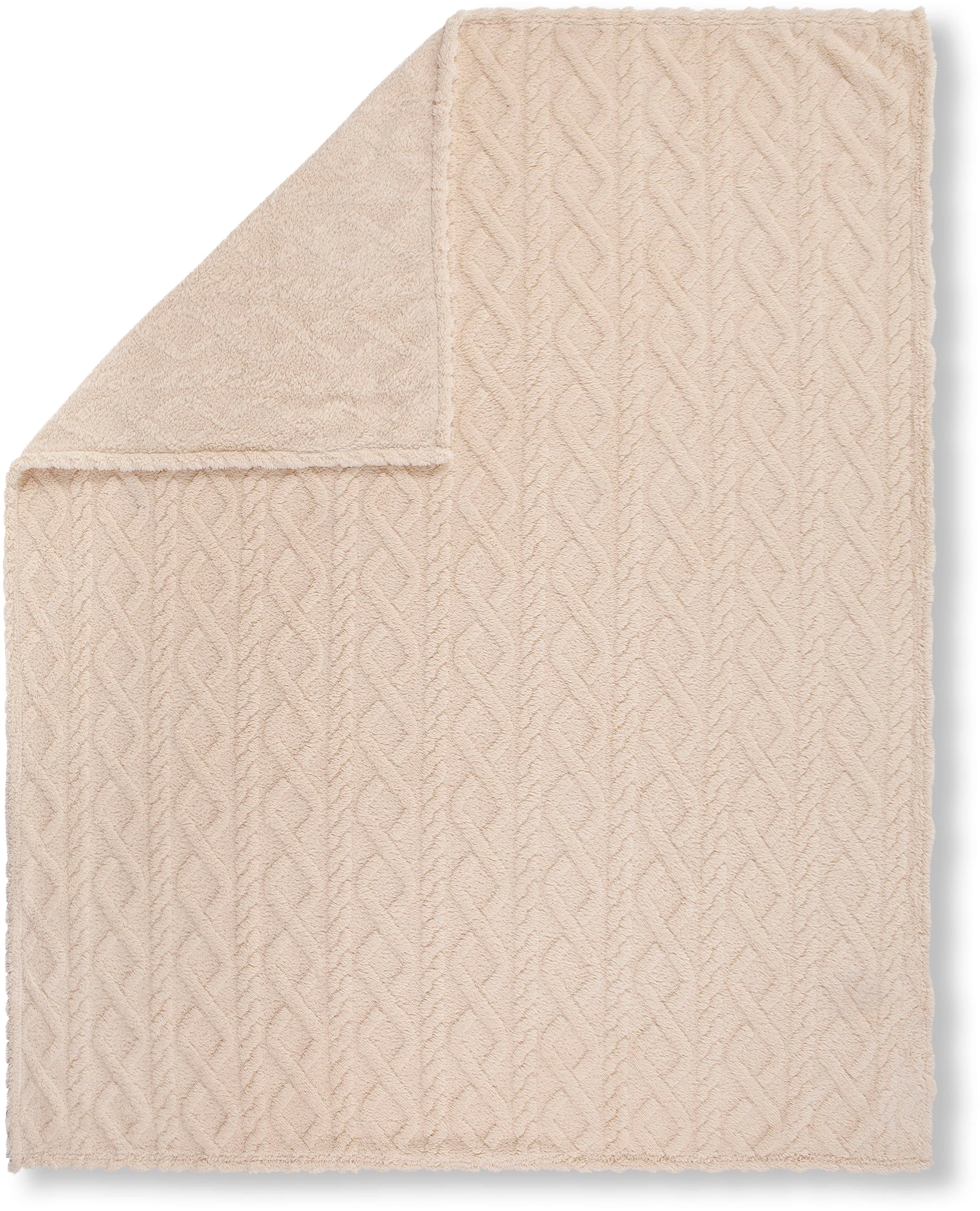 Descanso Plaid »Jacquard teddy«, Weich, Kuscheldecke, Wohndecke, Teddy, Jacquard, in 2 Grössen