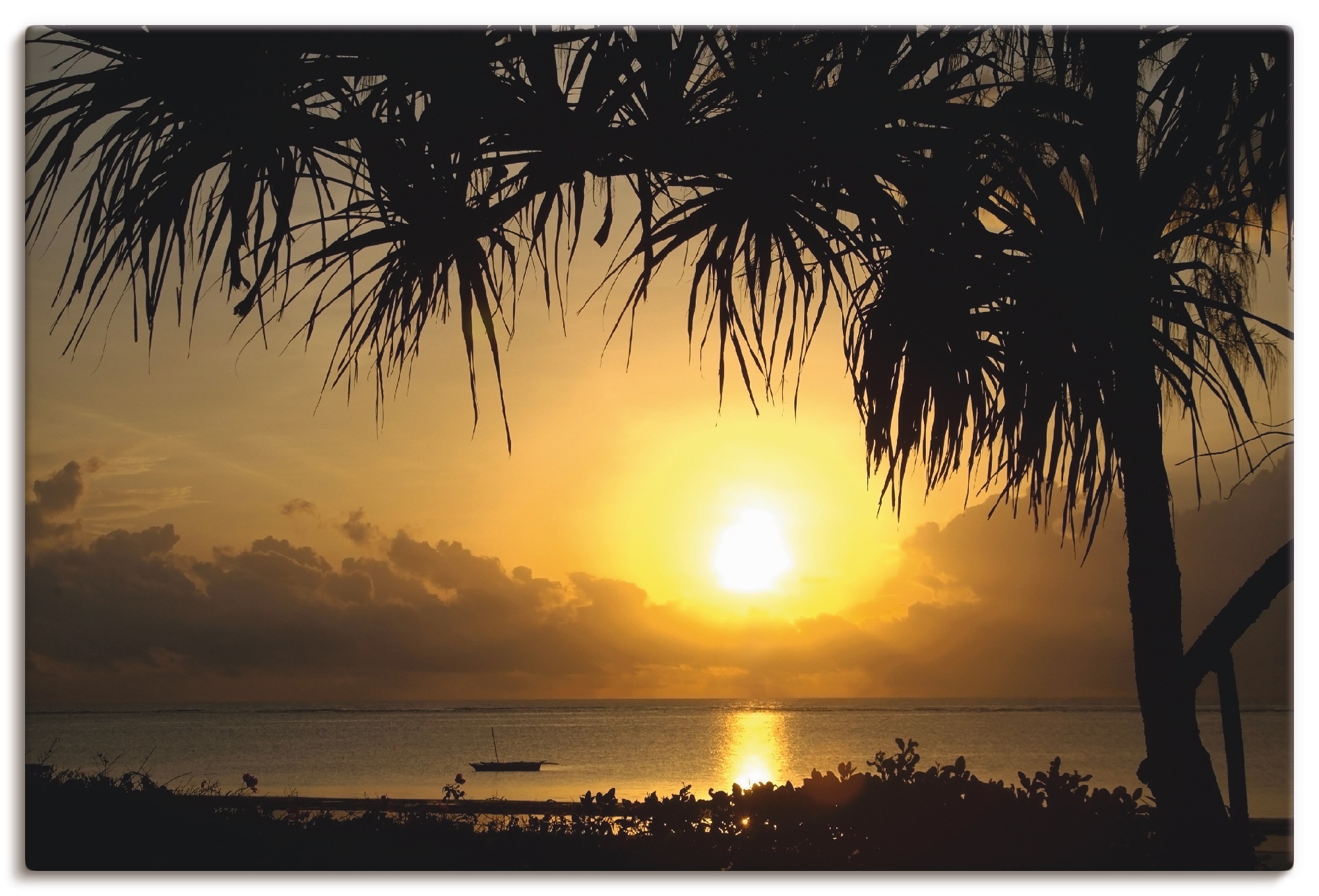 Image of Artland Leinwandbild "Sonnenaufgang" Afrika 1 Stk. tlg. auf Holzrahmen gespannt