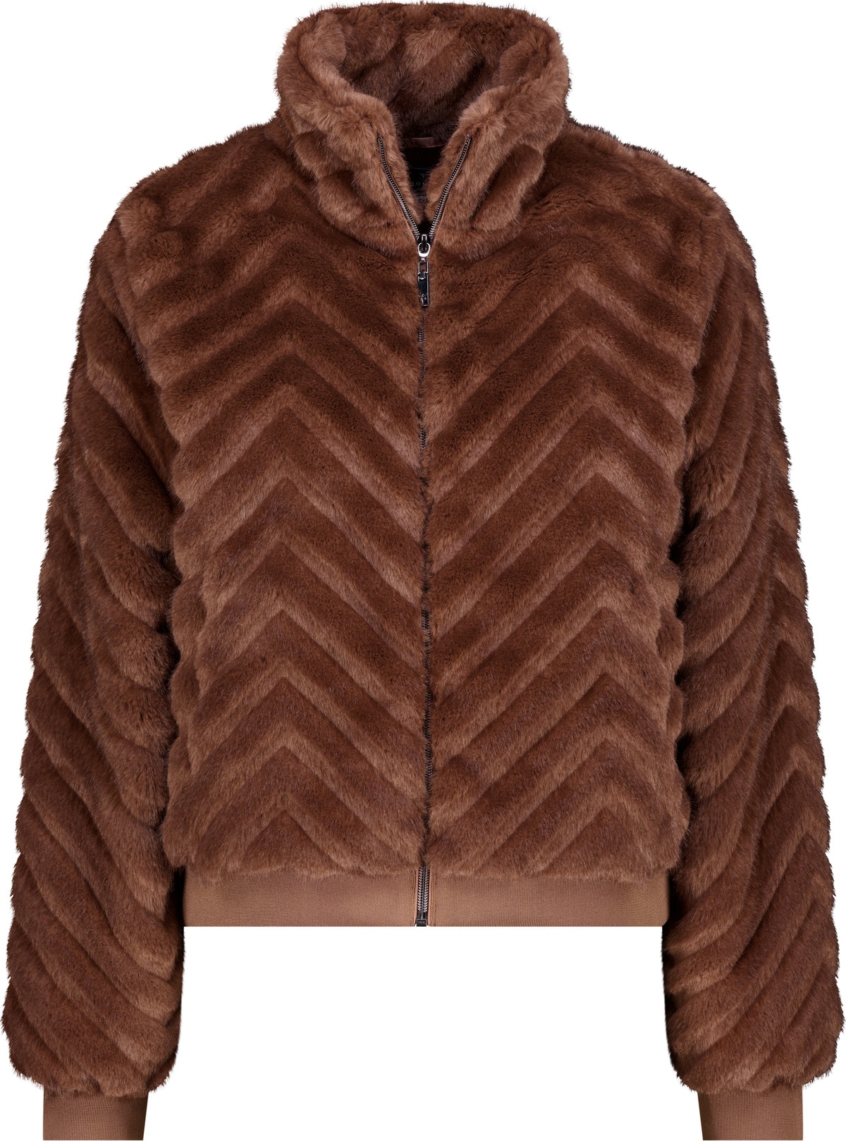 Monari Fellimitatjacke ohne Kapuze Regular fit mit Stehkragen