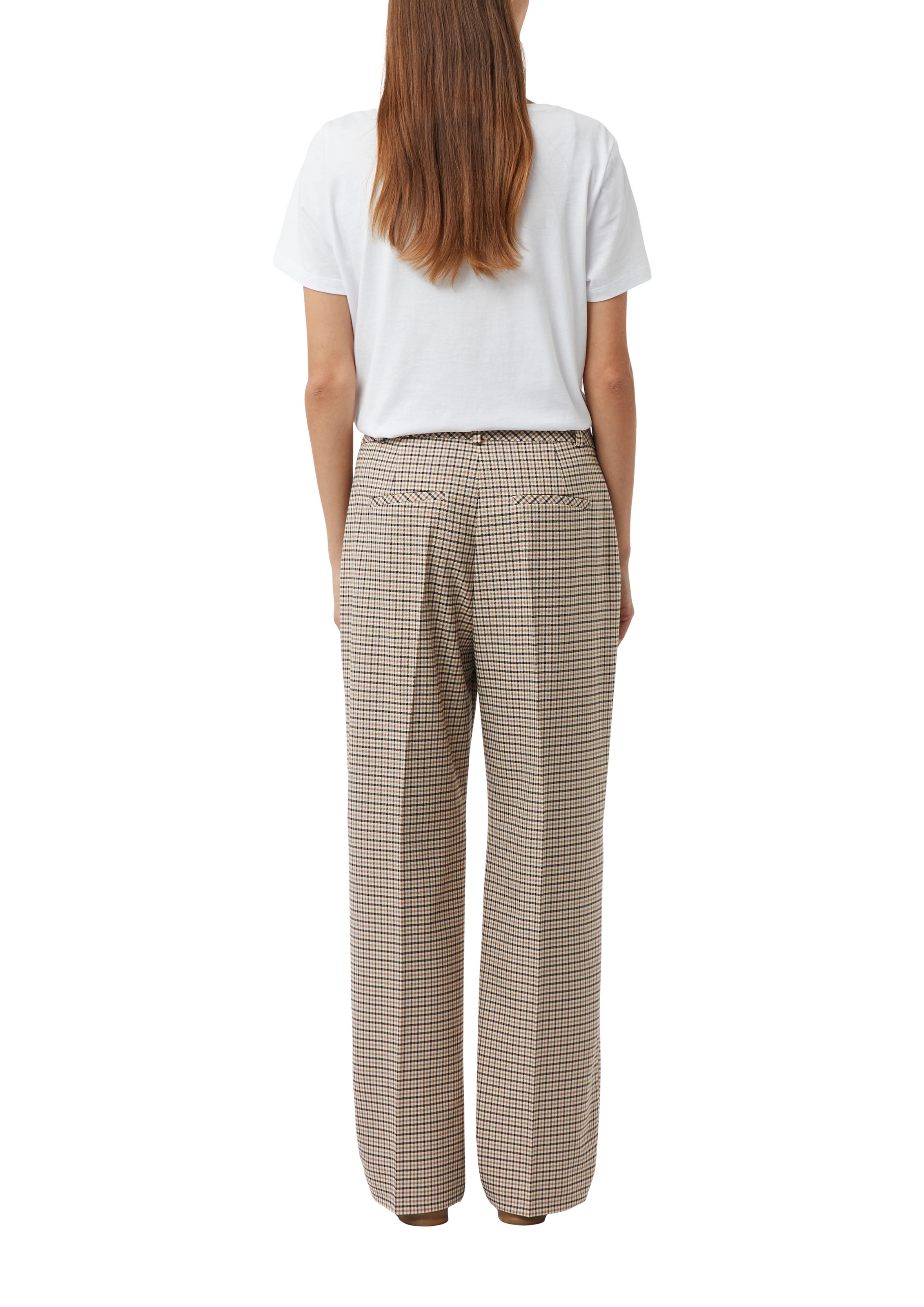 Comma Pantalon en tissu  avec motif à carreaux