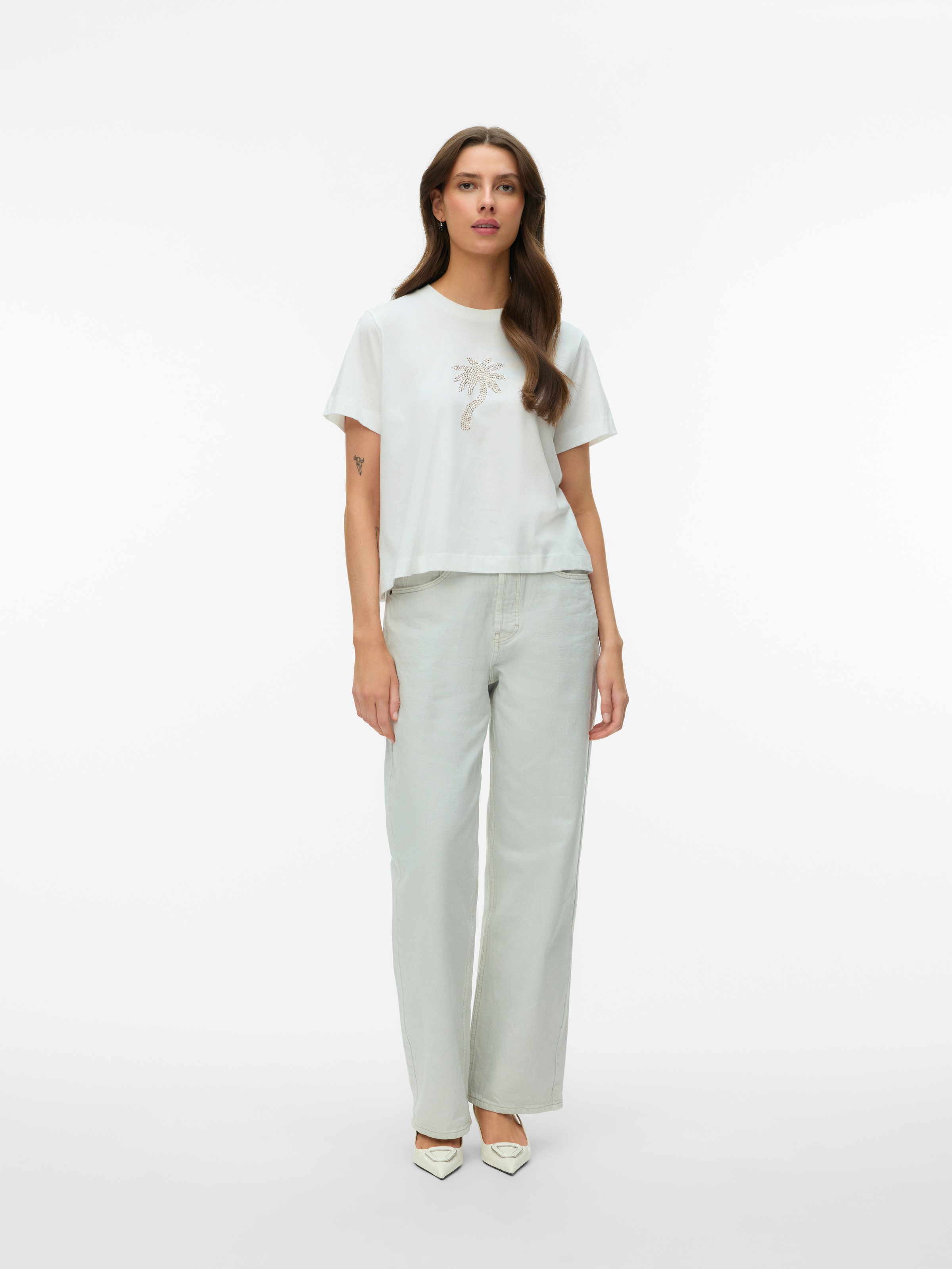 Vero Moda T-shirt à manches courtes »VMPALMA METTE SS TOP BOX JRS« Coton