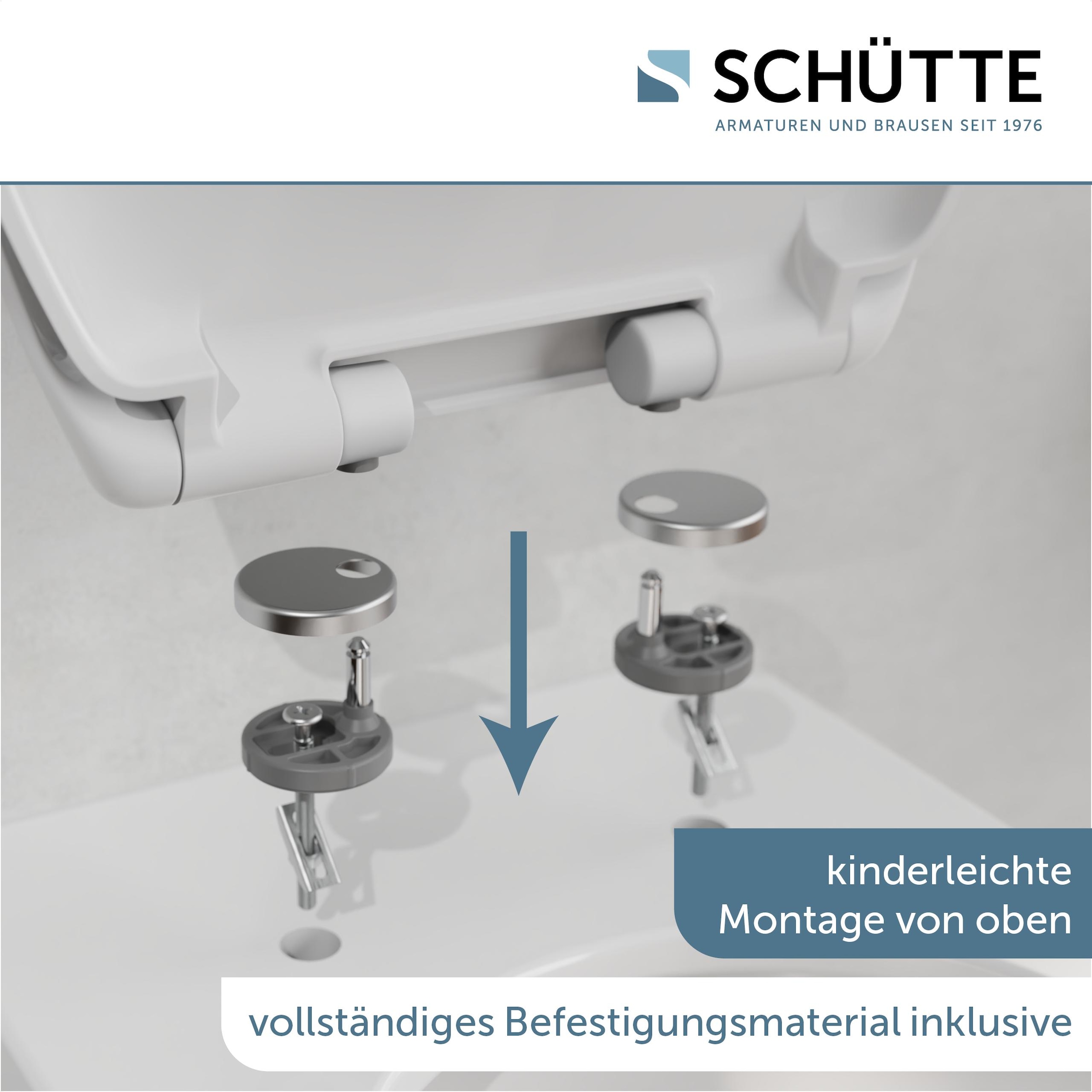Schütte Siège de WC »WHITE« duroplast, avec fermeture douce et fermeture rapide