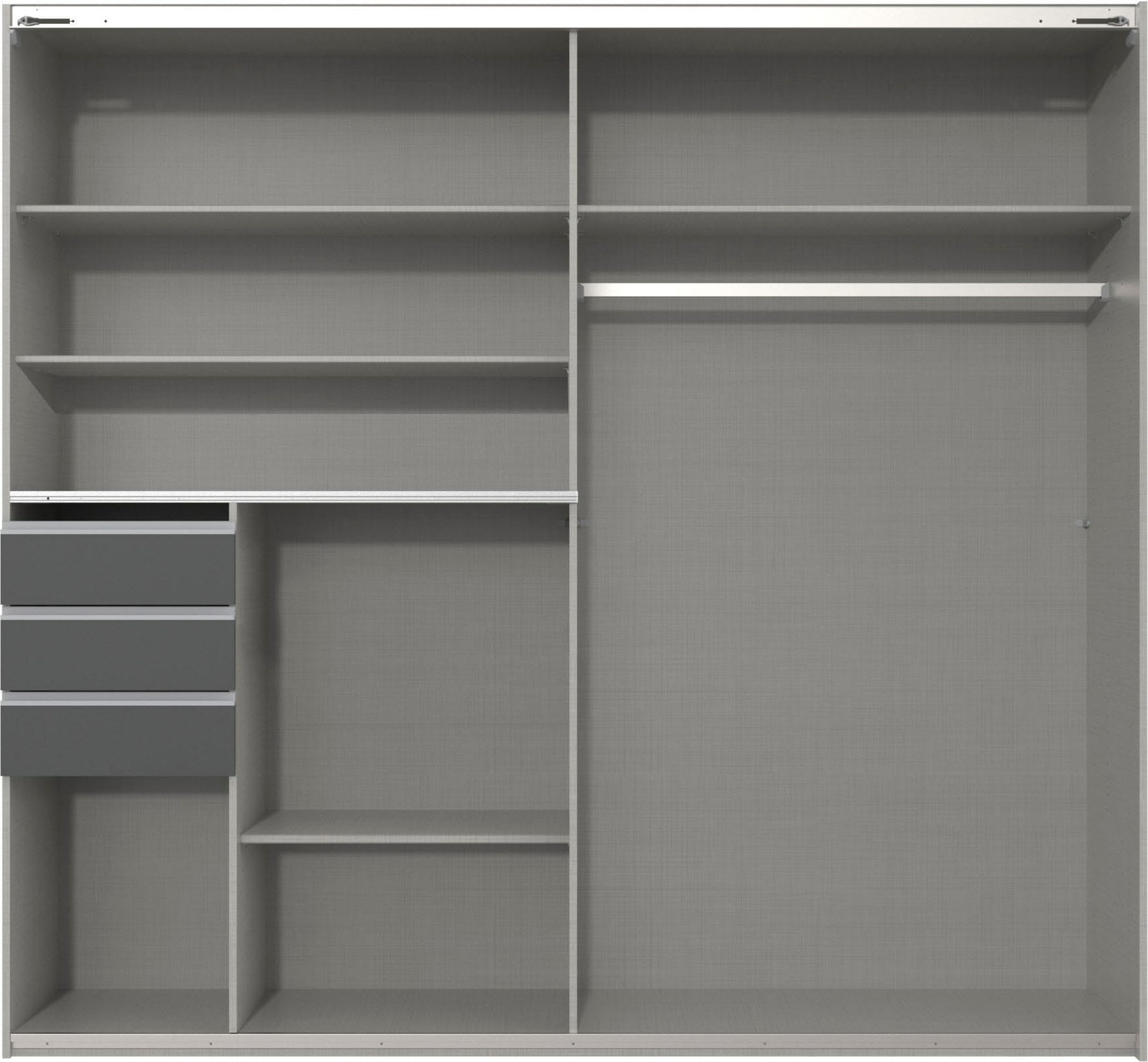 Wimex Armoire à portes coulissantes »Bremen in der Breite 180cm, wahlweise mit Spiegel« avec aspect multiplex moderne, tiroirs inclus