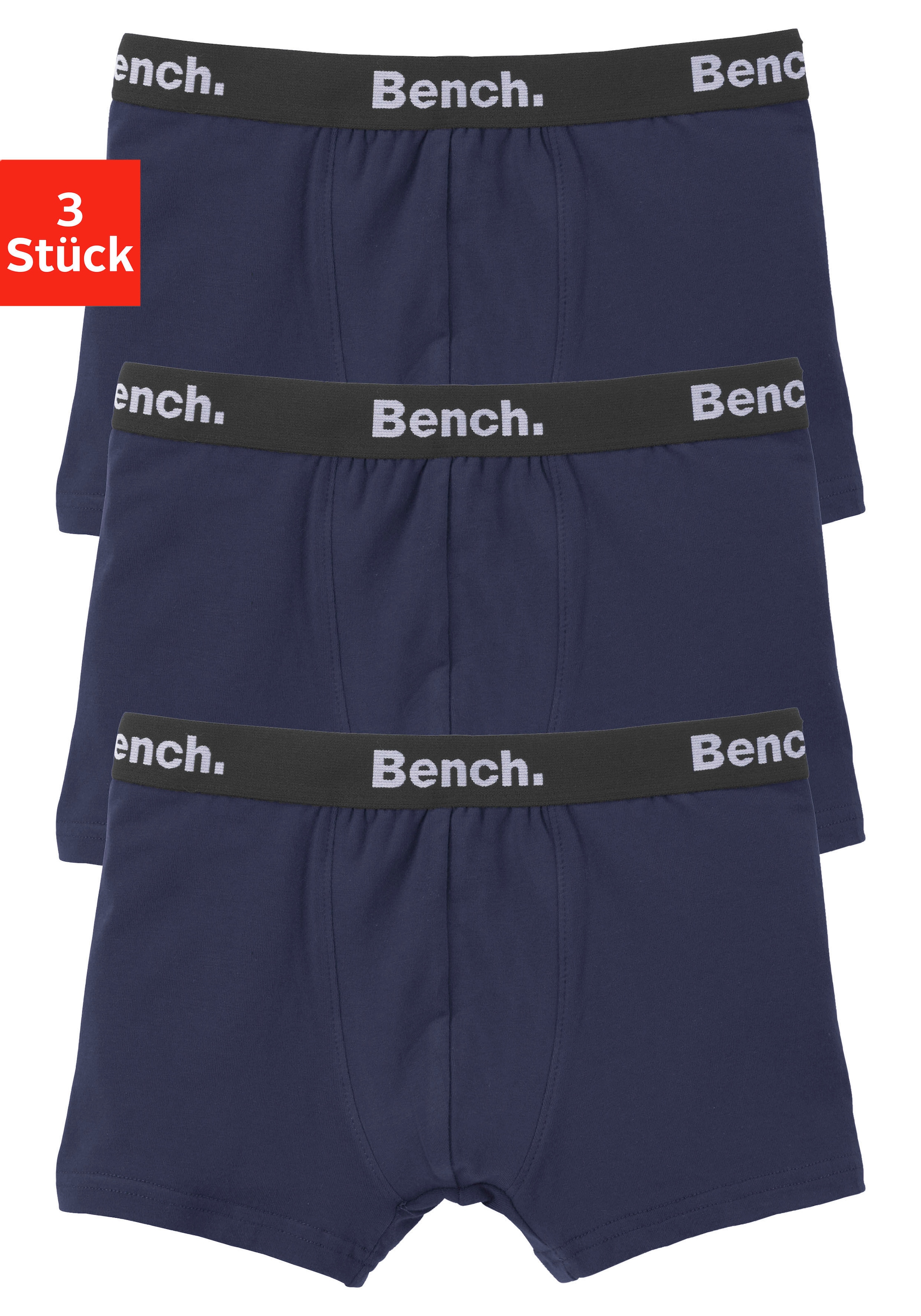 Trendige Bench. Boxer, (Packung, 3 St.), mit Logo-Webbund versandkostenfrei  shoppen