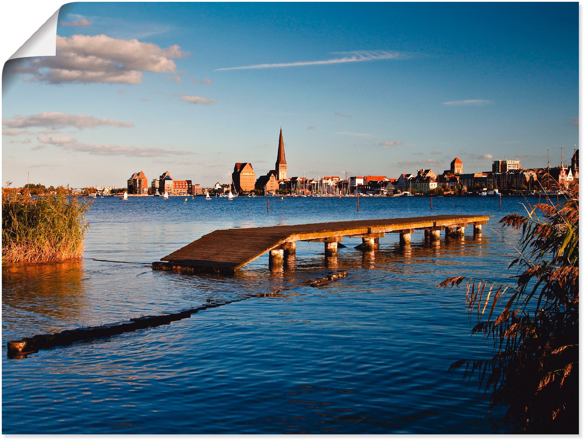 Image of Artland Wandbild »Blick auf Rostock«, Deutschland, (1 St.), in vielen Grössen & Produktarten -Leinwandbild, Poster, Wandaufkleber / Wandtattoo auch für Badezimmer geeignet bei Ackermann Versand Schweiz