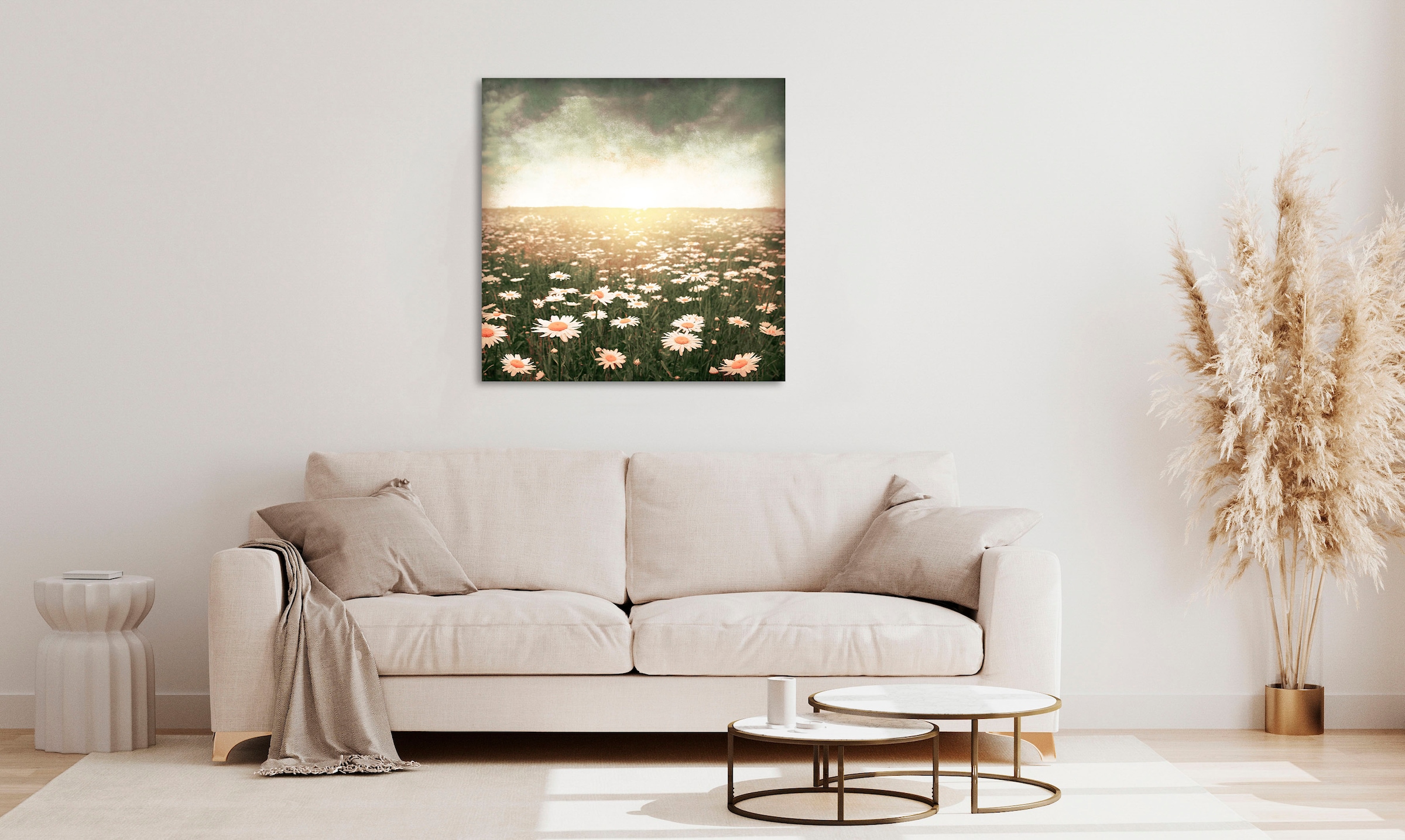 Image of queence Acrylglasbild "Epson" Blumen Himmel Landschaft Pflanzen Pflanzenbilder Spa Spa Bilder Wiesen & Bäume 1 Stk. tlg. Fine Art-Print in Galeriequalität