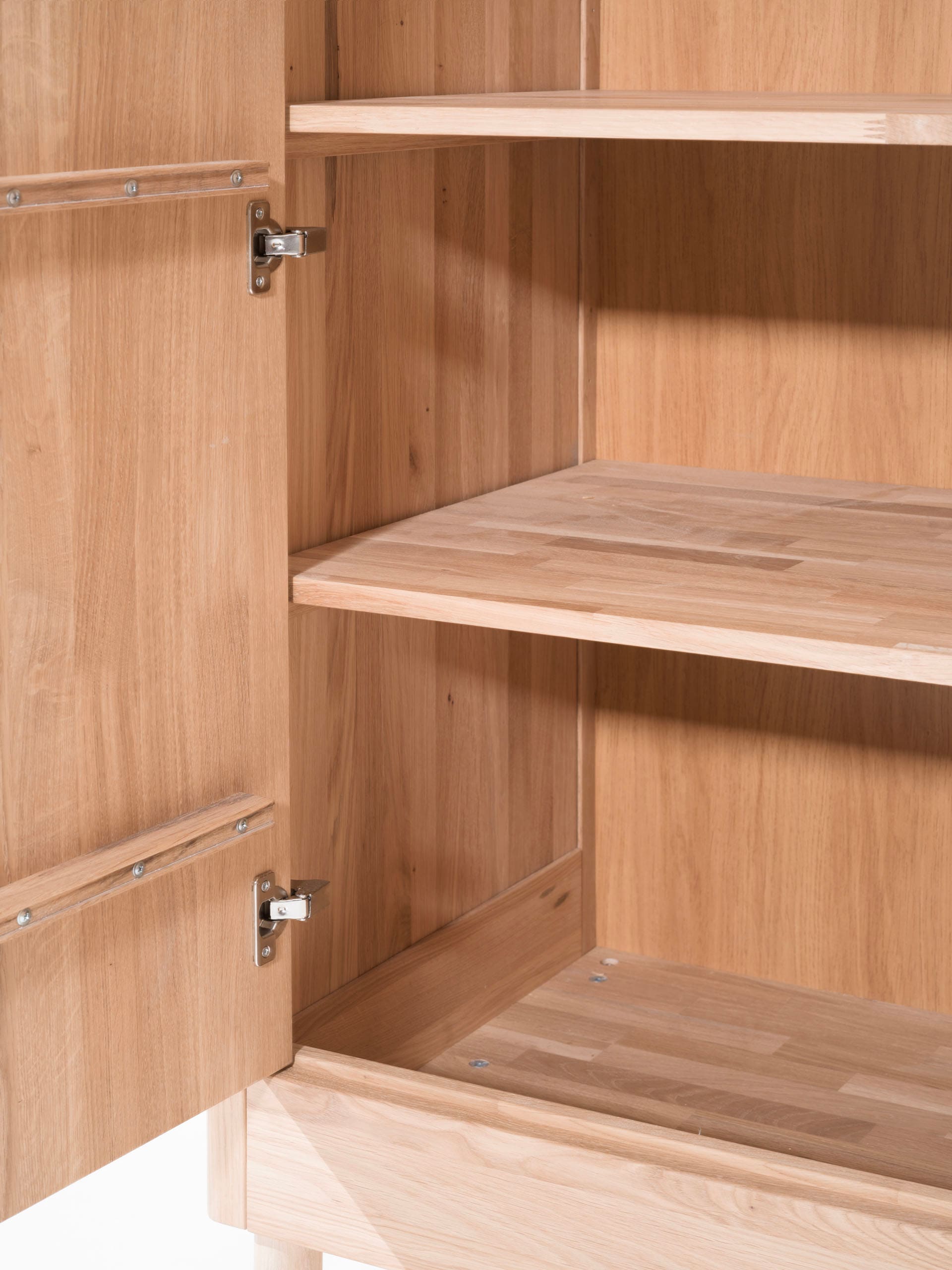 Vipack Kleiderschrank »Forrest mit 2 Drehtüren (Soft-Close), Made in Europe, zeitloses Design« B/H/T ca: 100x190x55 cm, Eiche massiv natur geölt,  praktische Facheinteilung, viel Stauraum, hochwertige Verarbeitung