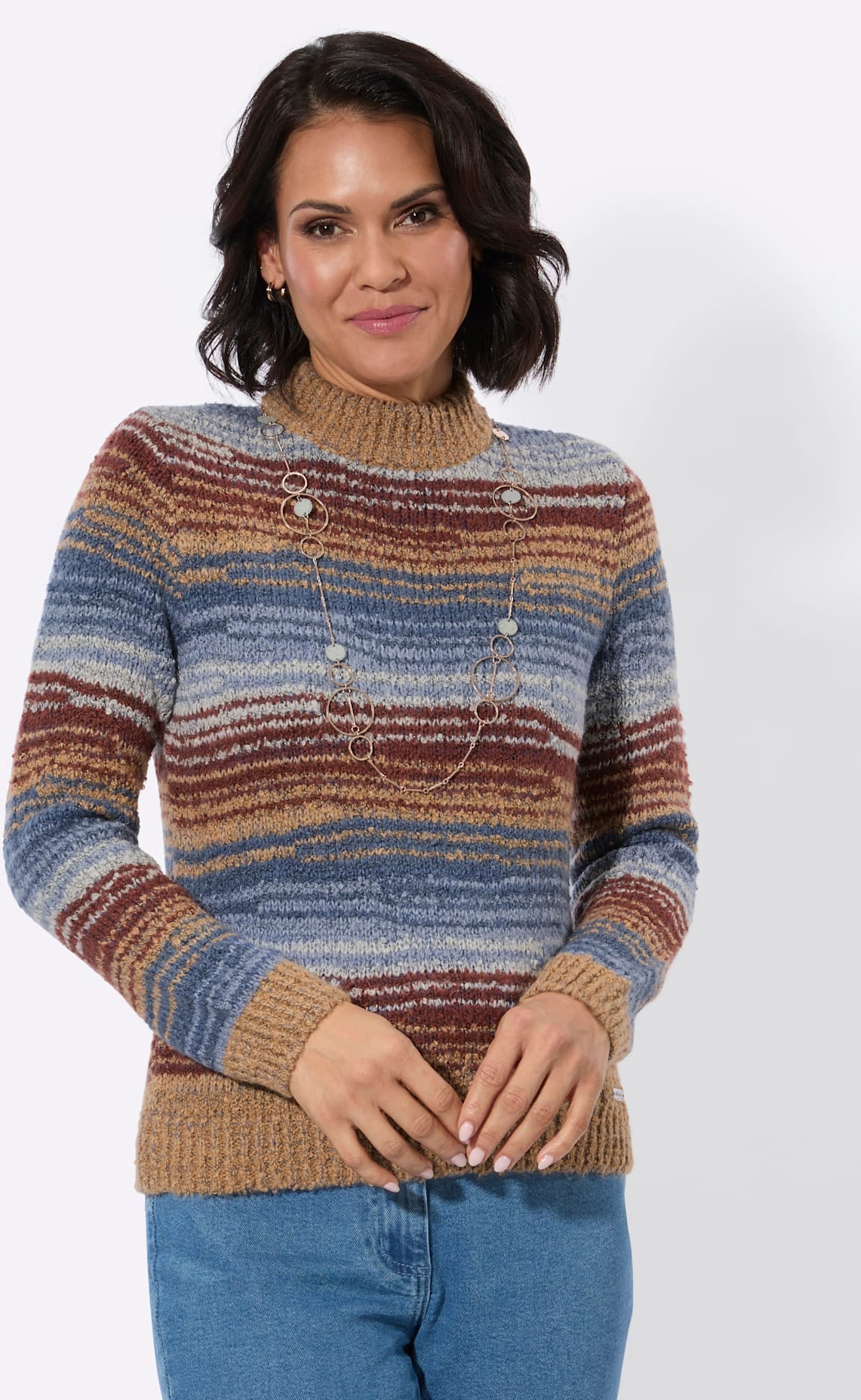 Casual Looks Stehkragenpullover »Bouclé-Pullover«