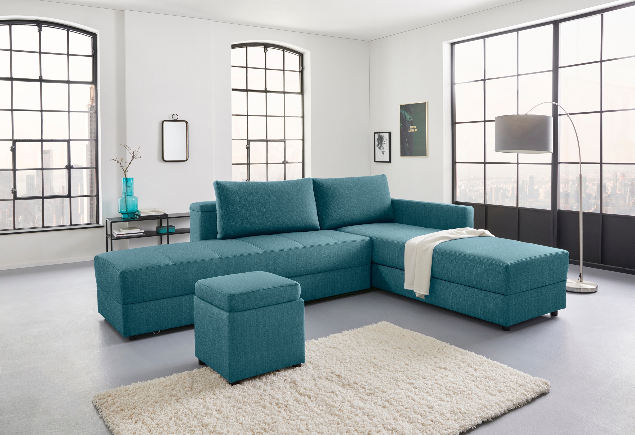 LOOKS by Wolfgang Joop Ecksofa »LooksIII L-Form«, durch Drehfunktion zum Bett wandelbar, inklusive Staufach
