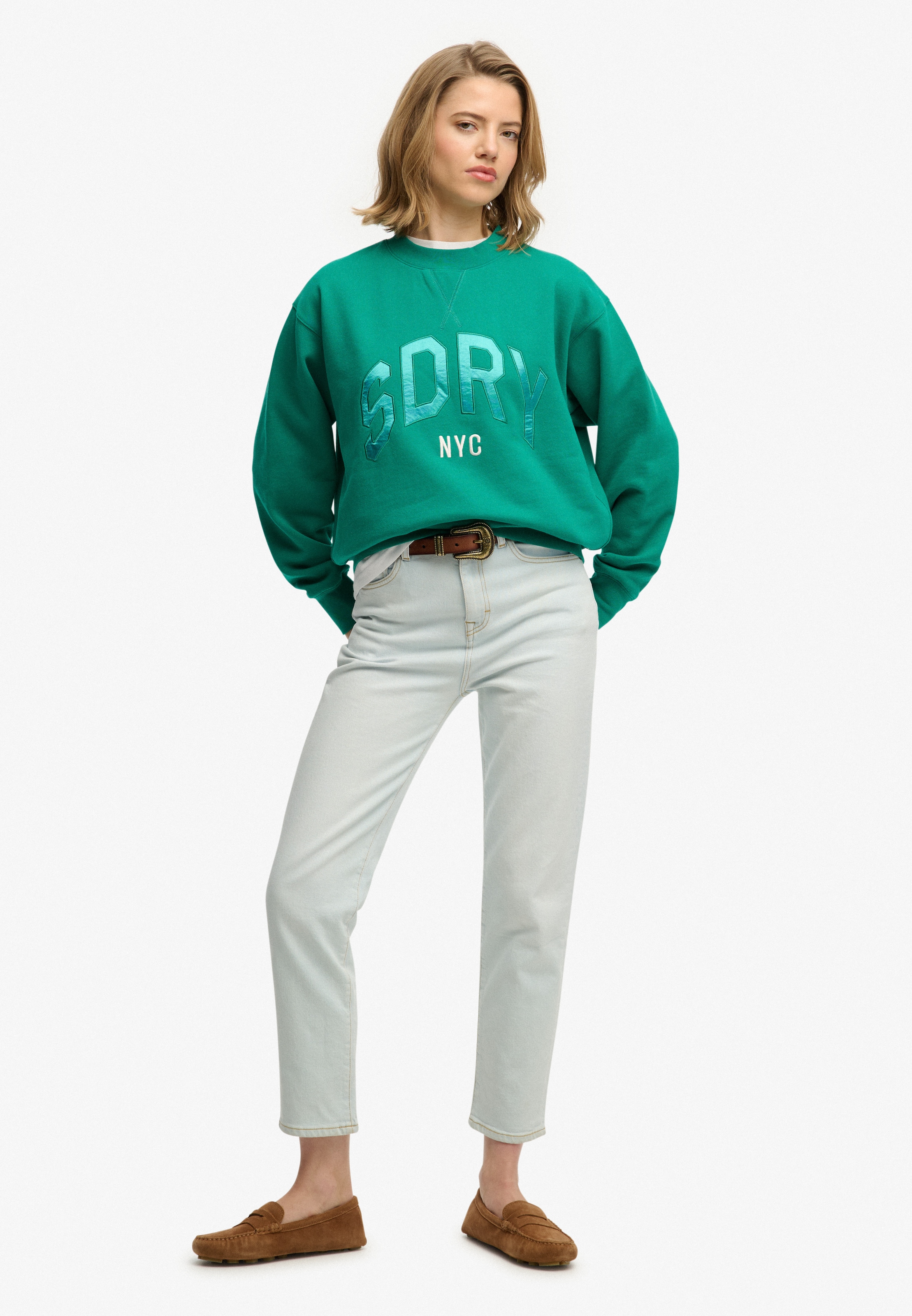 Superdry Sweatshirt »VARSITY SATIN APPLIQUE CREW«
