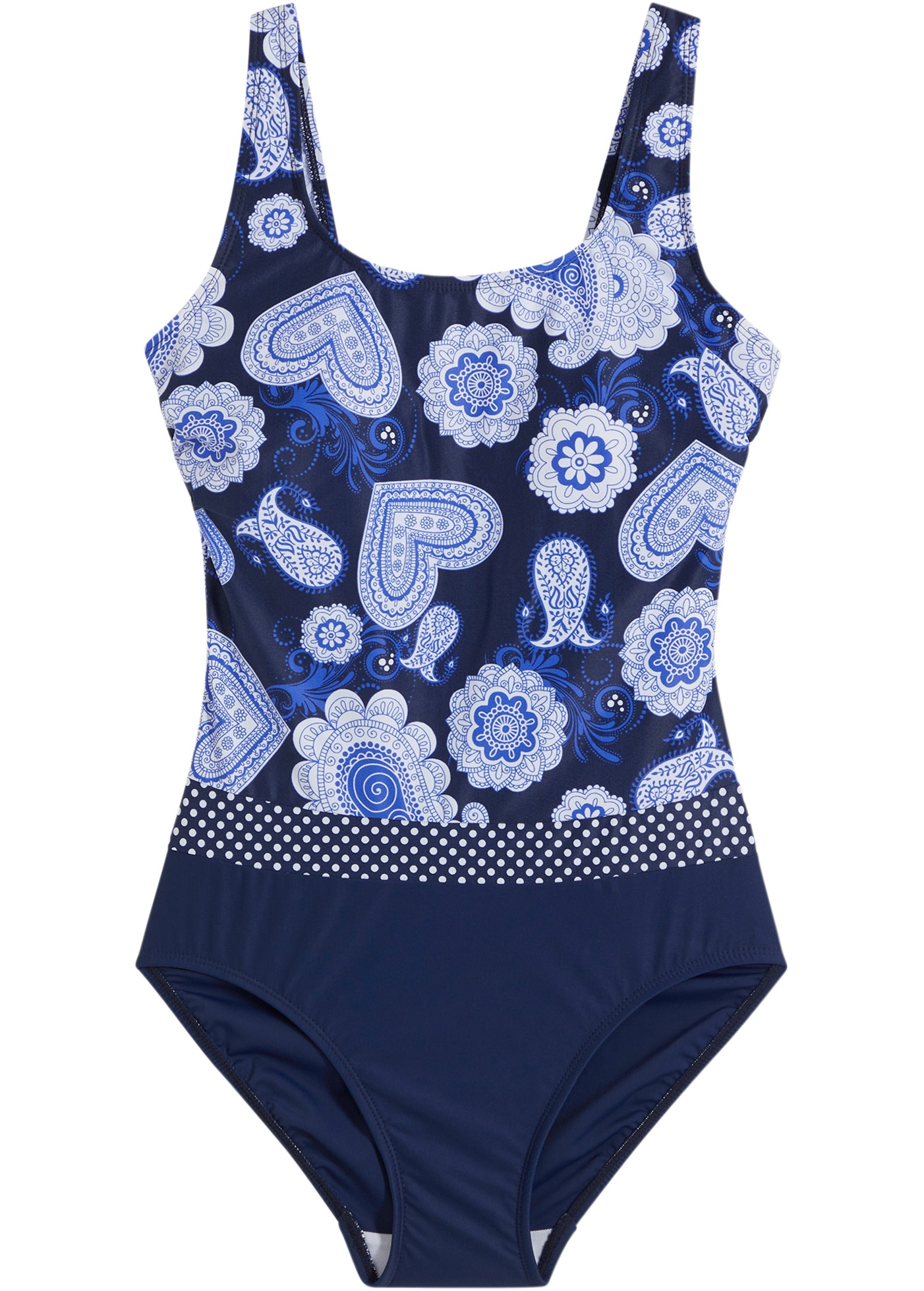 bonprix Maillot de bain »Medium Shape-Badeanzug« mit Paisley-Druck, elastisches Obermaterial, vollständig gefüttert