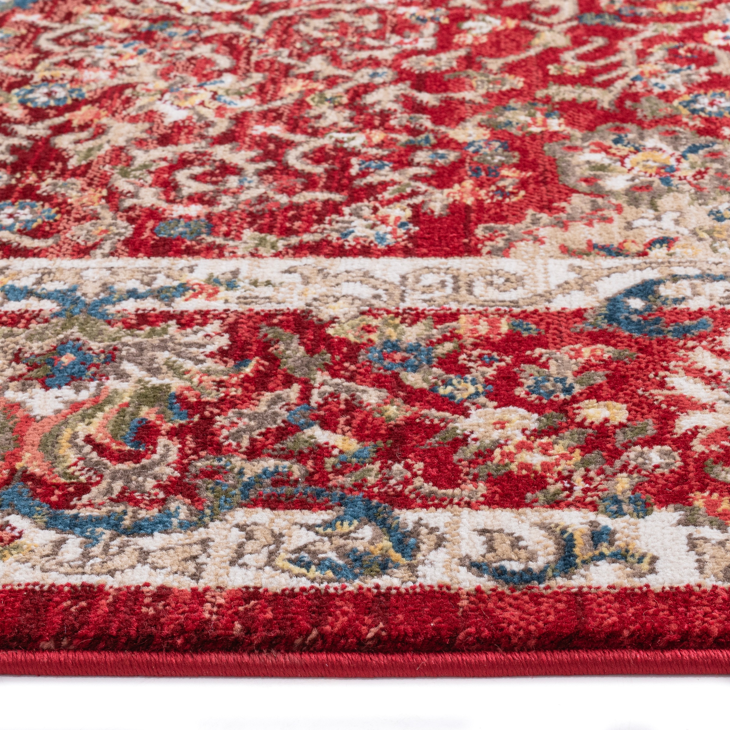 GOODproduct Tapis »Molvio, mit & ohne Fransen« Rectangulaire 18 mm Höhe Orient-Optik, Vintage Design, weich, Wohnzimmer, Schlafzimmer