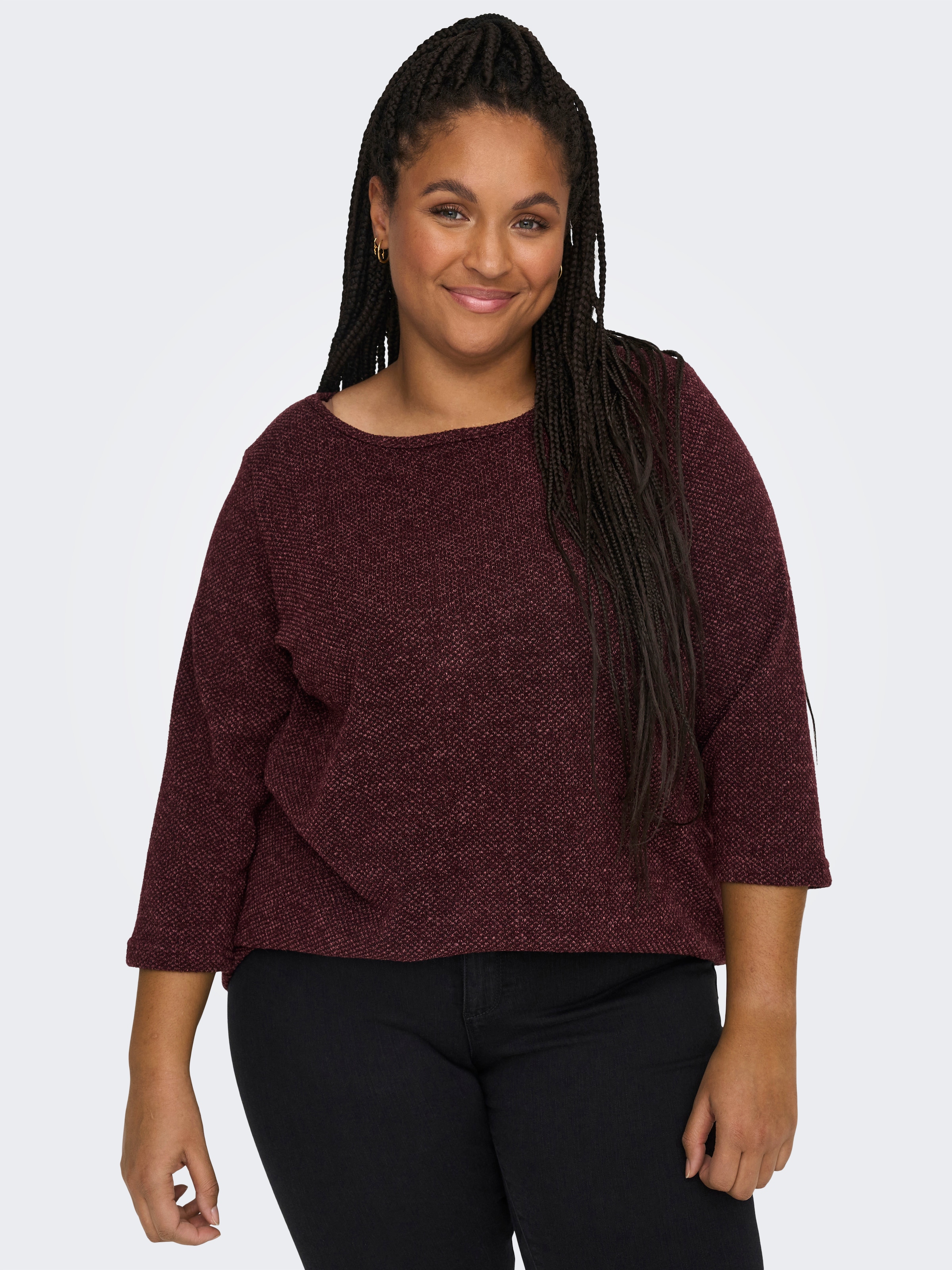 ONLY CARMAKOMA 3/4-Arm-Shirt »CARMARTHA 3/4 TOP« Kunstfaser, loose fit
