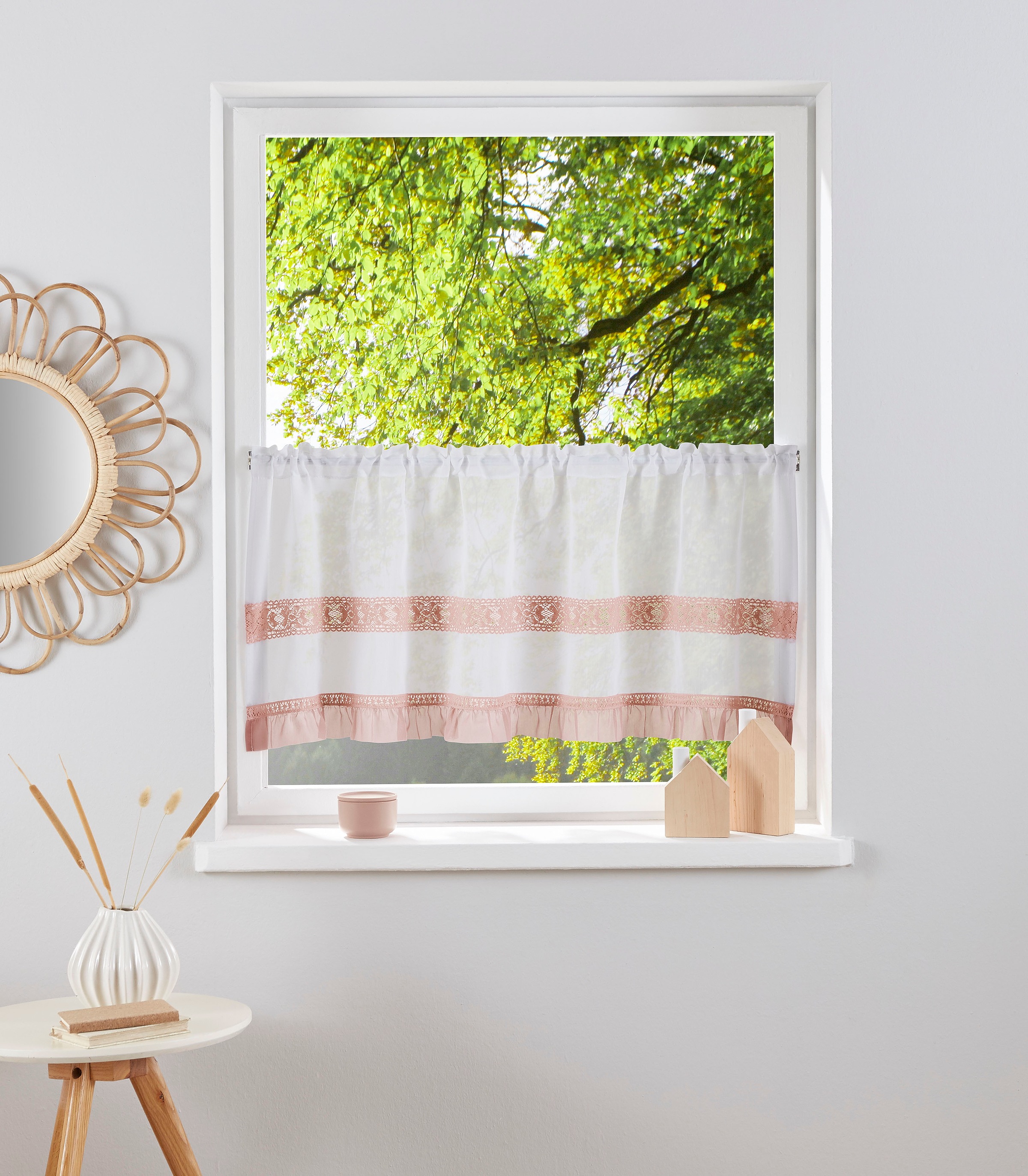 Image of Home affaire Scheibengardine »Lisa«, (1 St.), halbtransparent, Baumwolloptik, gewebt bei Ackermann Versand Schweiz