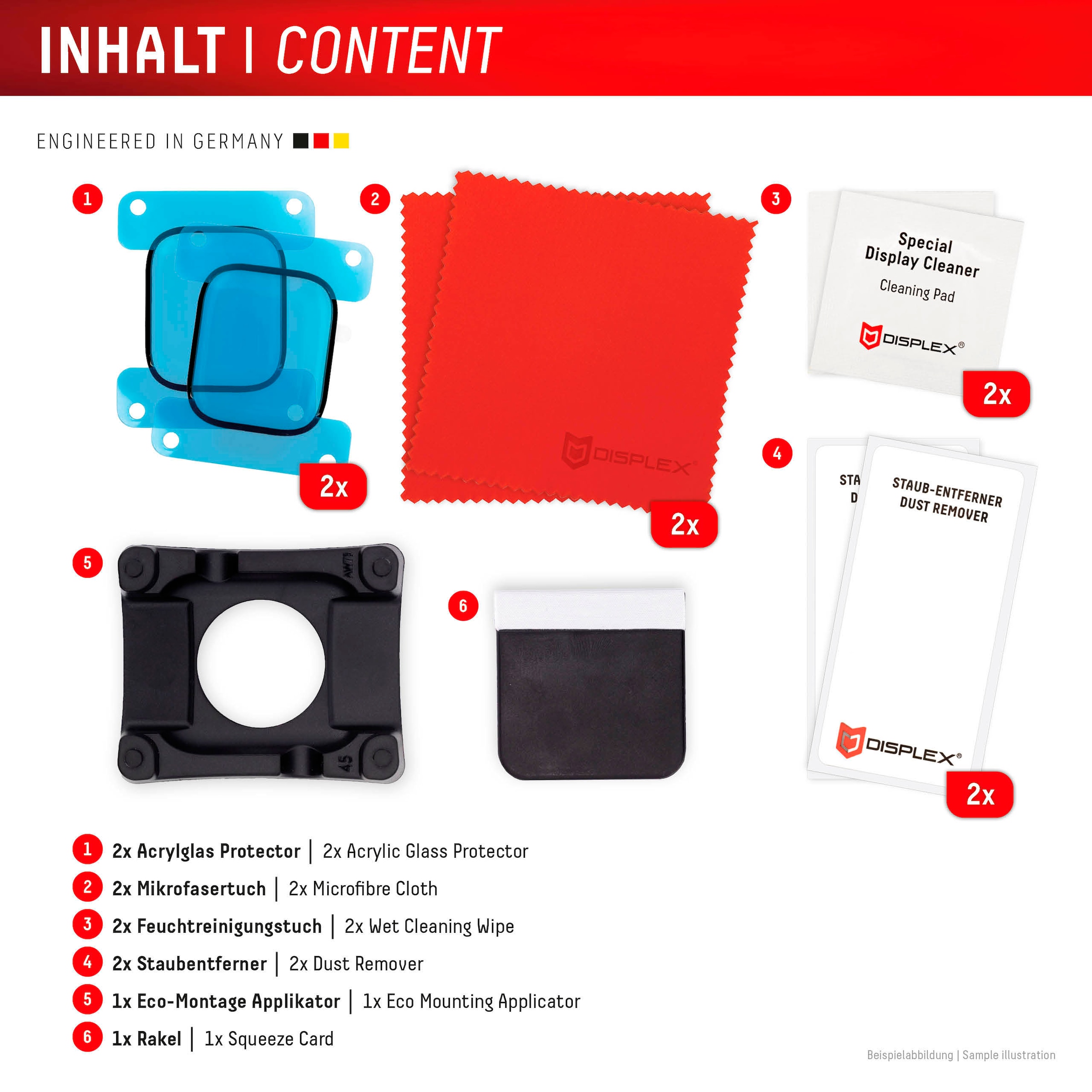 Displex Displayschutzglas »Smartwatch Glass Unbreakable Protector Full Cover« für Apple Watch SE 40 mm;Apple Watch SE 2 40 mm;Apple Watch SE 3 40 mm Packung, 2x Acrylglas Protector,  Displayschutzfolie, Bildschirmschutz, kratz- & stossfest