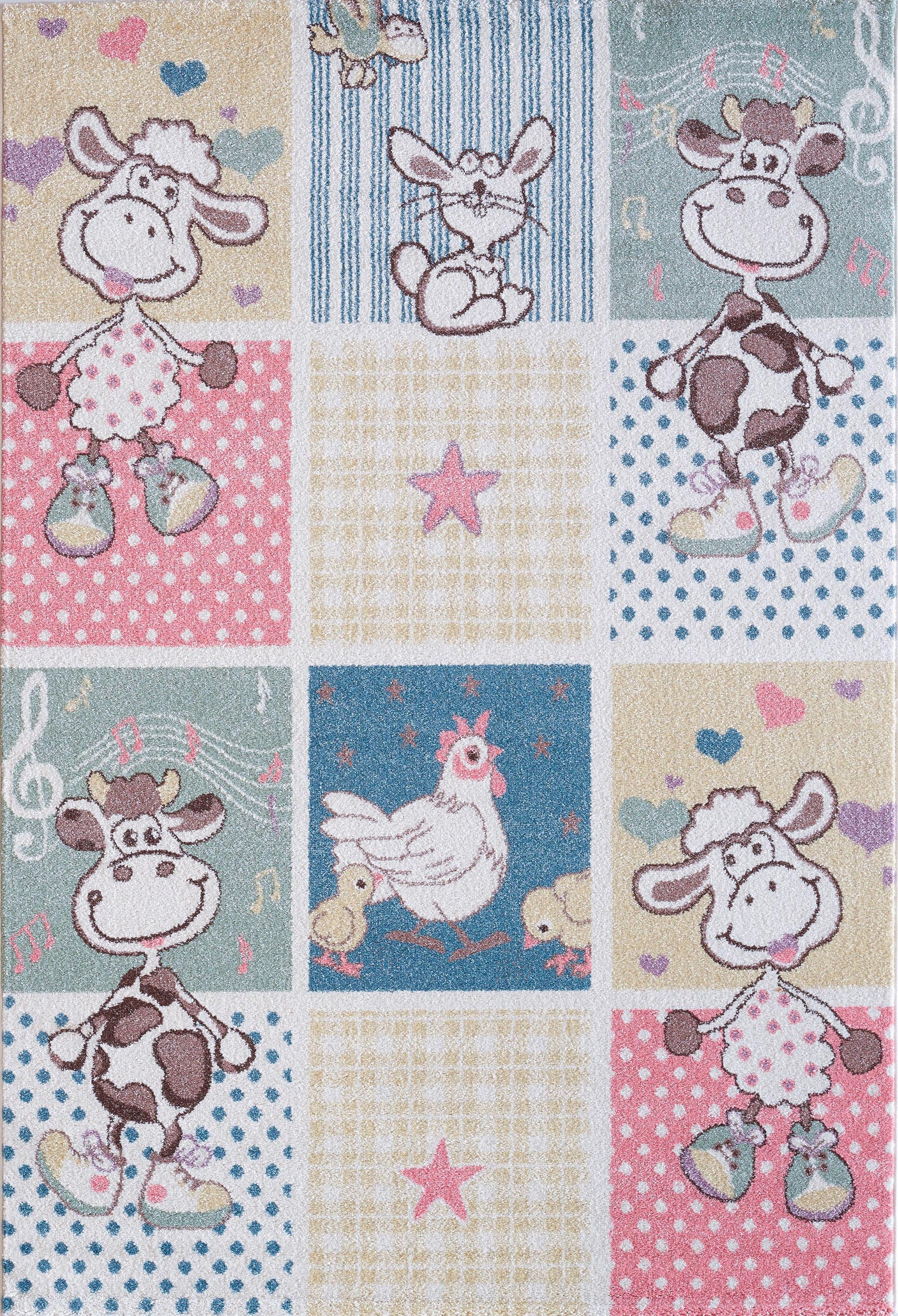 Image of Sanat Kinderteppich »Luna Kids 4605«, rechteckig, 12 mm Höhe, Kinderzimmer, Kurzflor, Bauernhof Tiere bei Ackermann Versand Schweiz