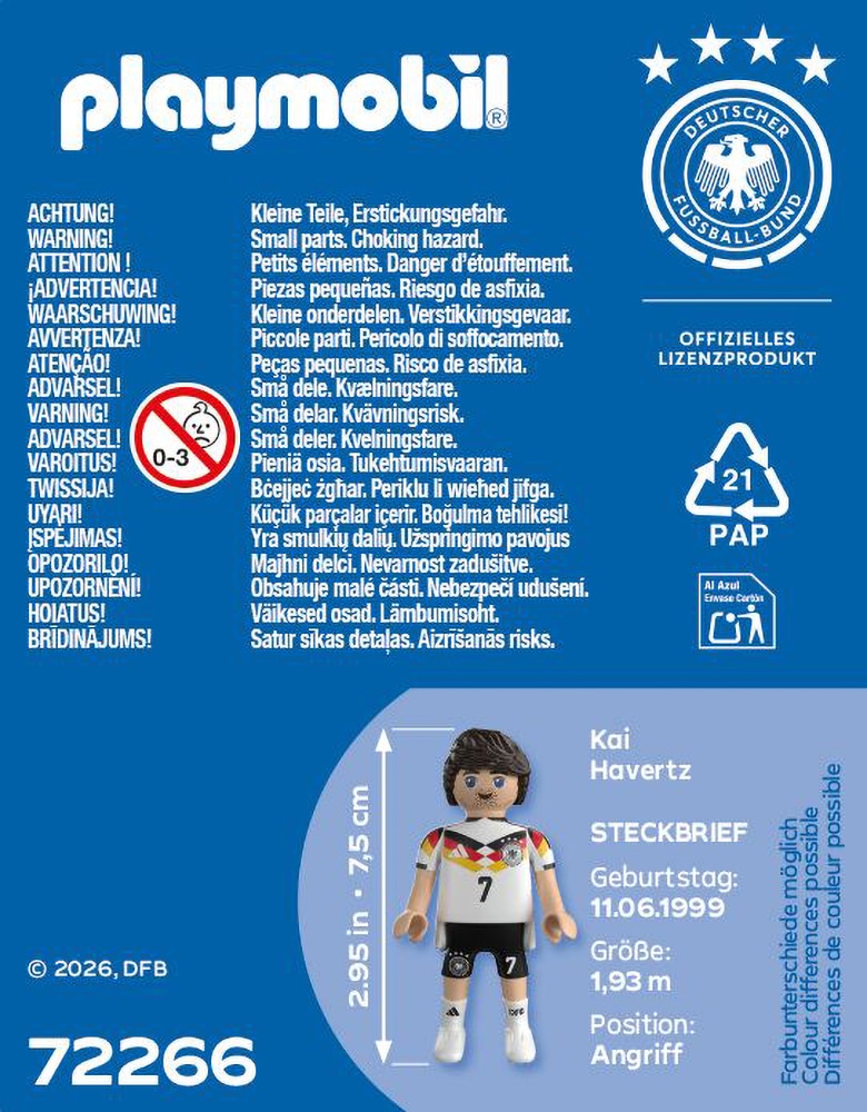 Playmobil® Jeu de construction »Kai Havertz (72266), DFB« fabriqué en Europe