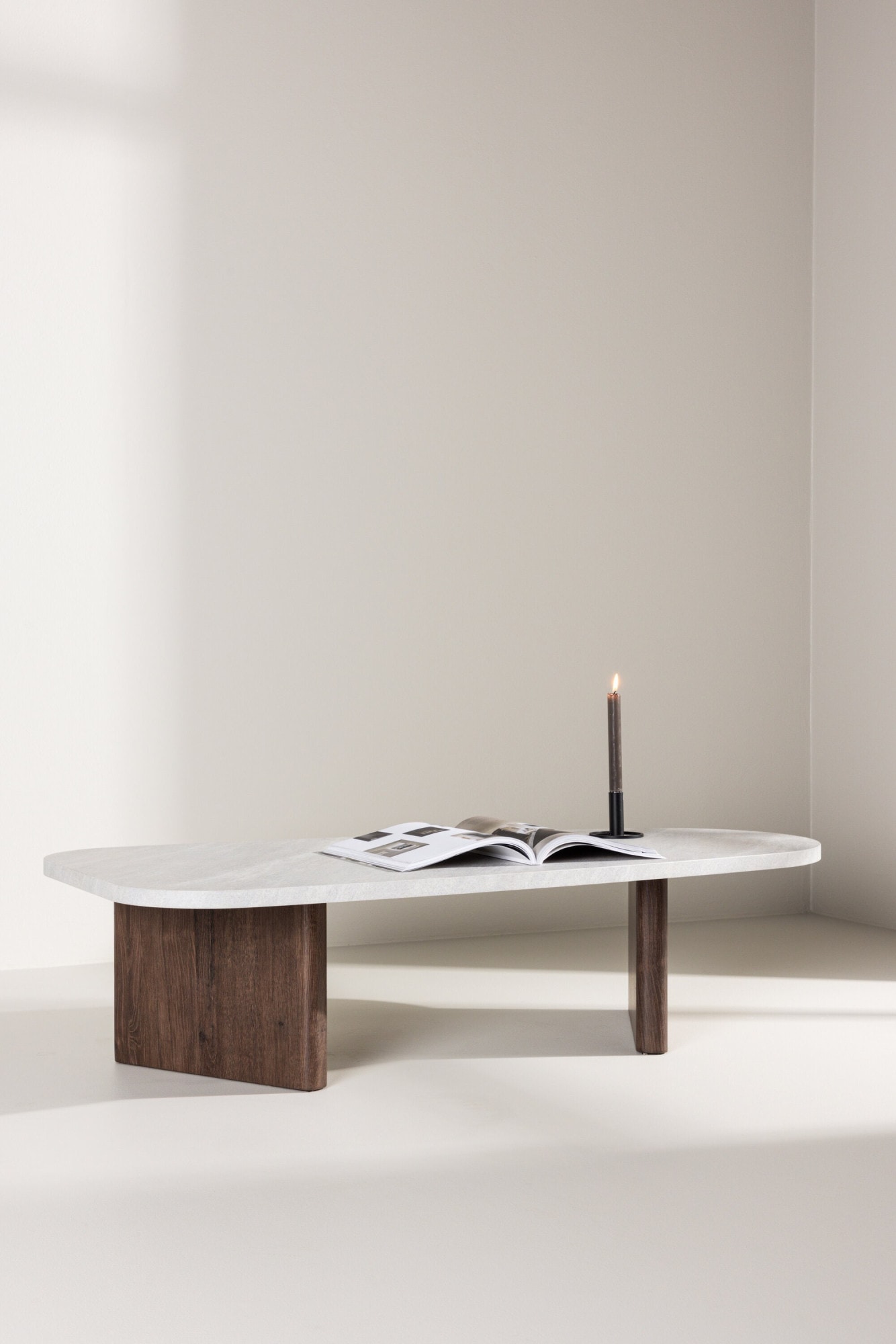 Venture Home Table basse table basse, MDF, ovale, plate, généreuse, moderne