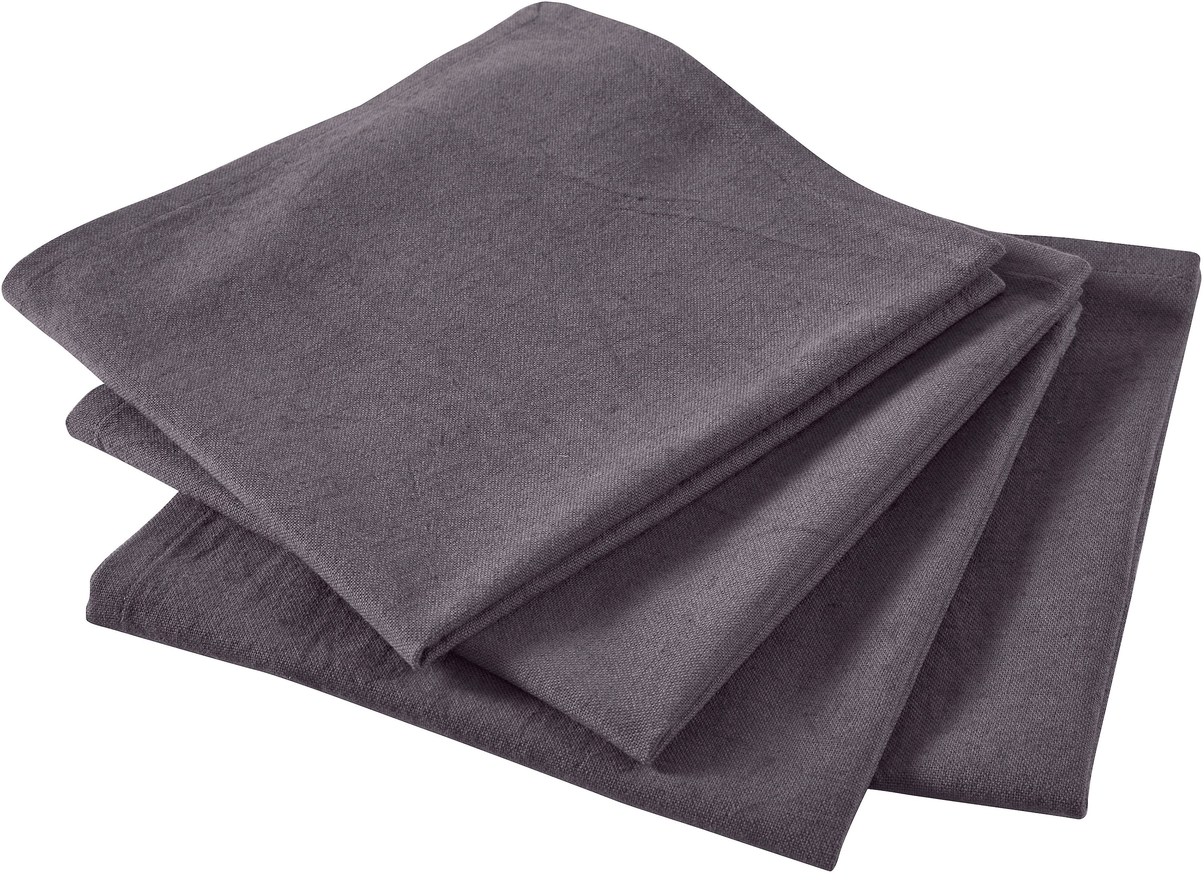 LeGer Home by Lena Gercke Stoffserviette »Liaa« Stoffserviette, Masse 40x40 cm, uni, Baumwollqualität mit Leinenanteil