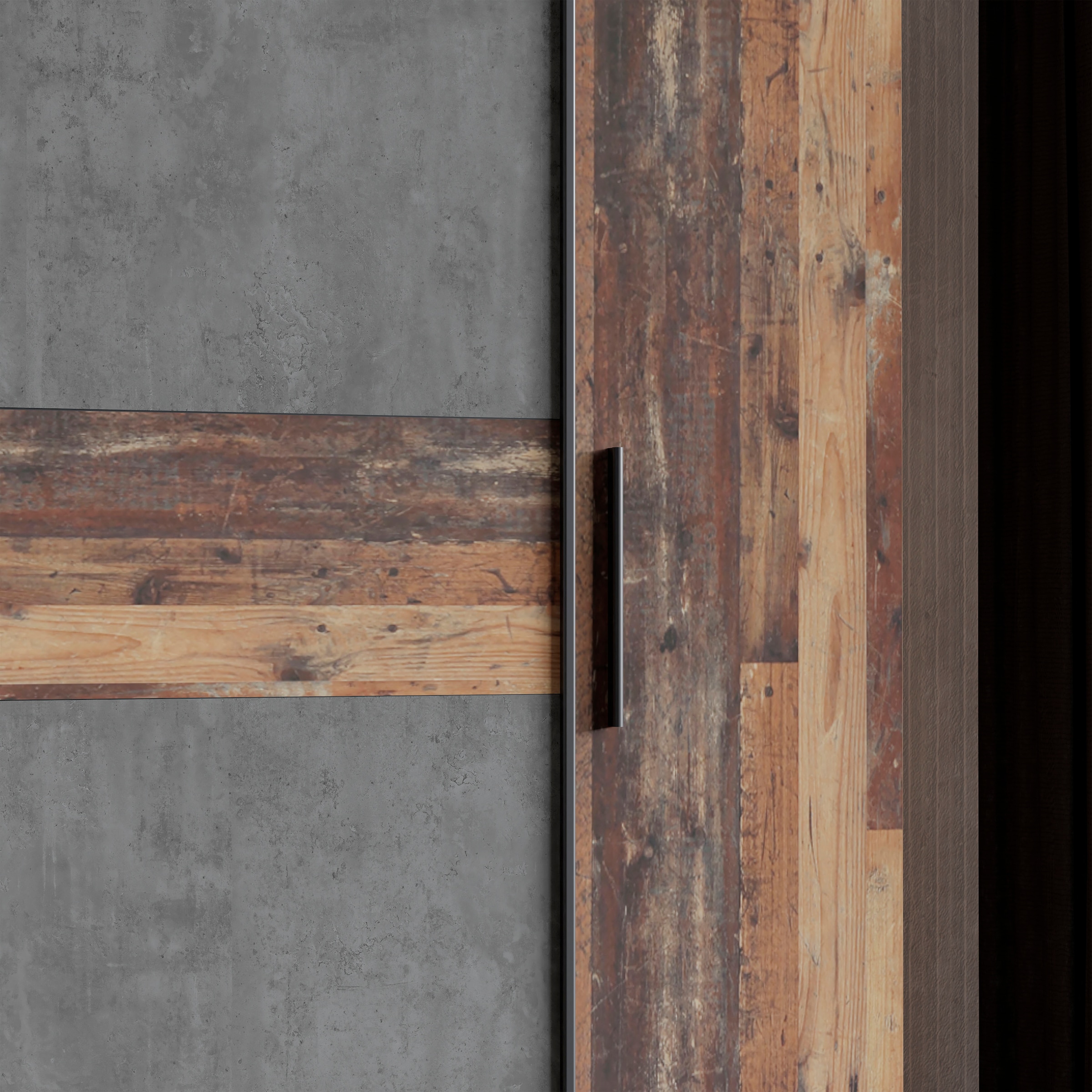 FORTE Kleiderschrank »Kalixtus, Made in Europe« B/H/T ca. 200x190x60 cm, 2 Schiebetüren, 2 Drehtüren, 8 Einlegeböden,  Kombination aus Dreh- und Schwebetüren, mehrere Farben