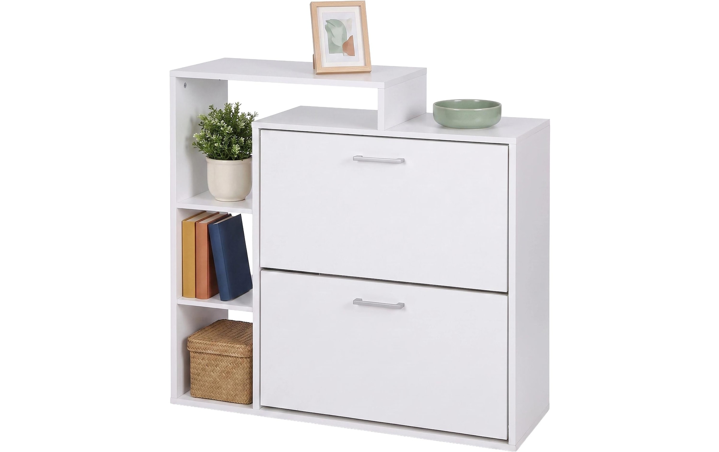 relaxdays Armoire à chaussures »relaxdays Schuhkipper 80 x 90 cm, Silber/Weiss«