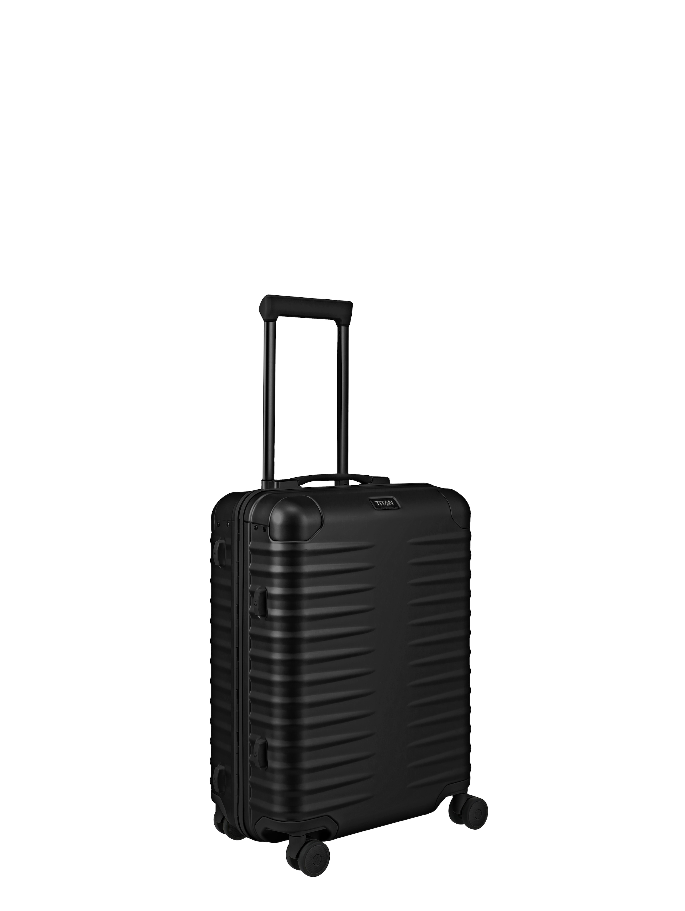 TITAN - Made in Germany Trolley »ETERNITY S23 Aluminium Bordkoffer Made in Germany« 45 l 4 Rollen 100 % aluminium, cadre intelligent et poignées en cuir véritable
