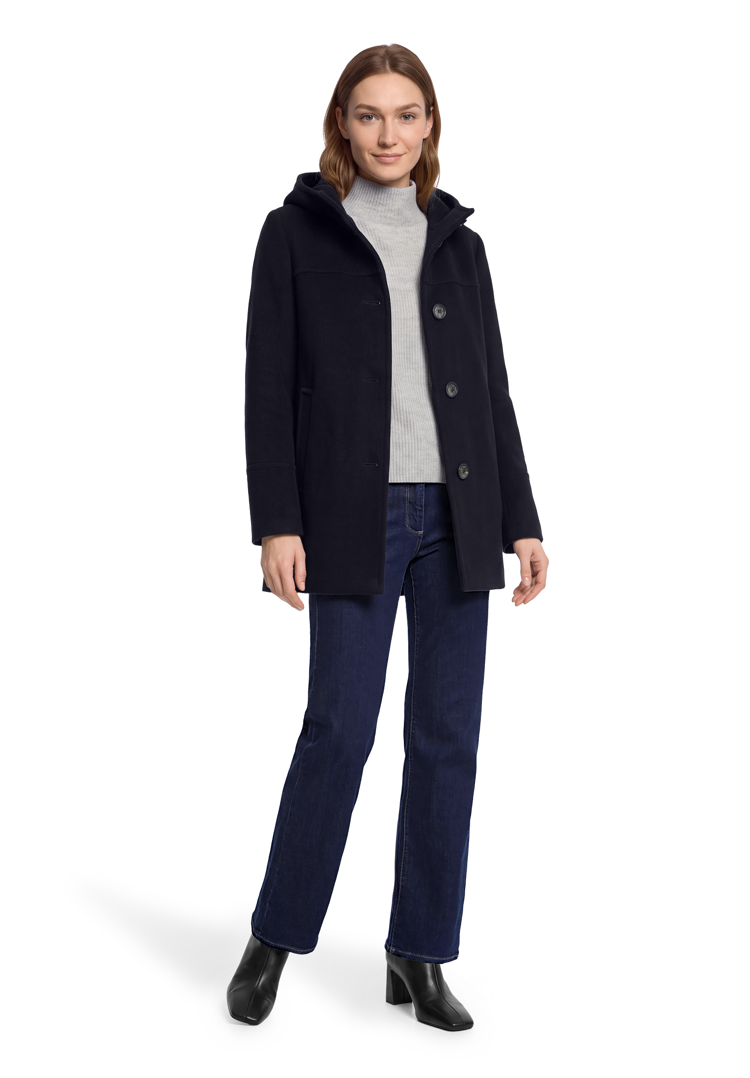 Gil Bret Veste en laine avec capuche avec patte de boutonnage et capuche