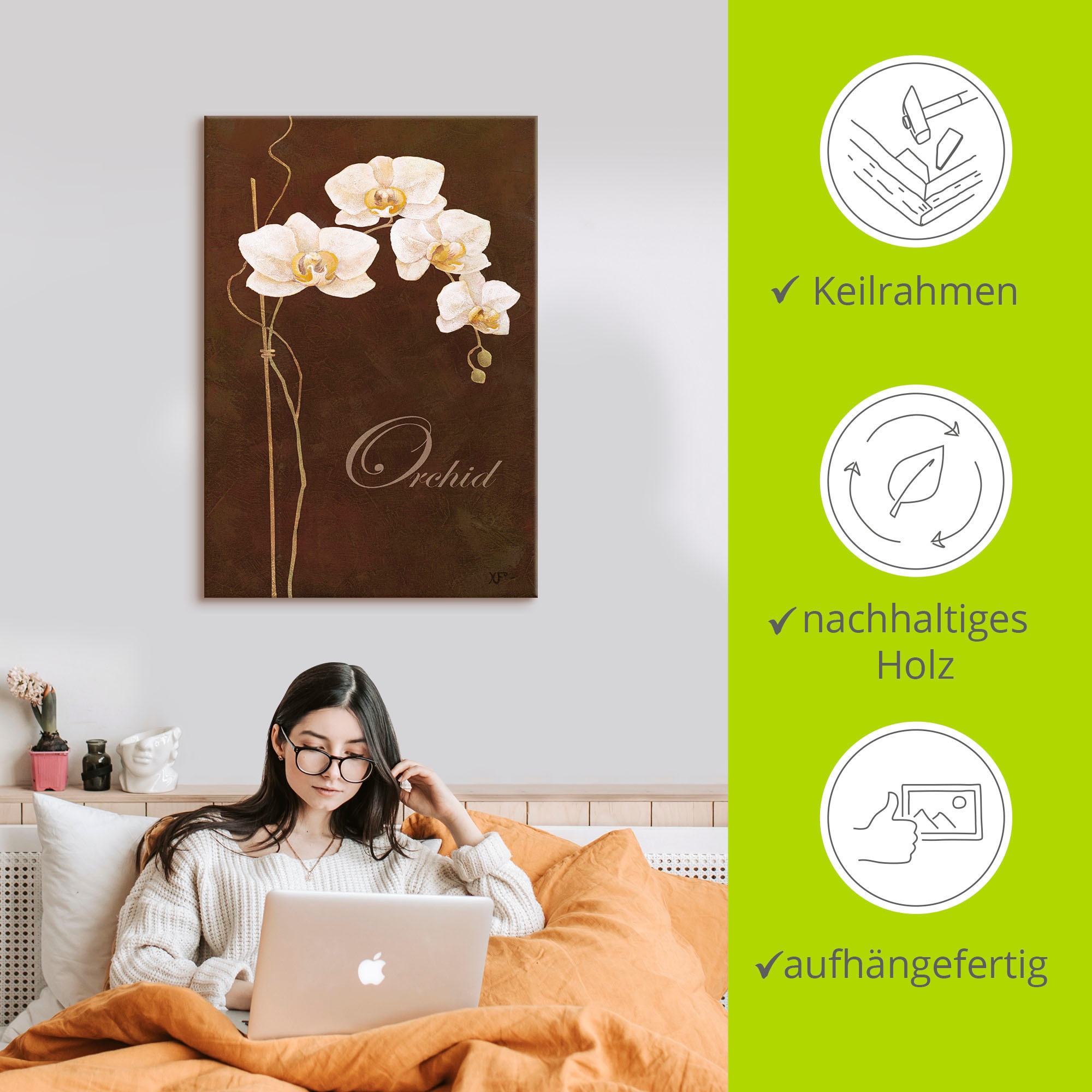 Artland Wandbild »Zarte Orchidee«, Blumen, (1 St.), als Leinwandbild, Poster in verschied. Grössen