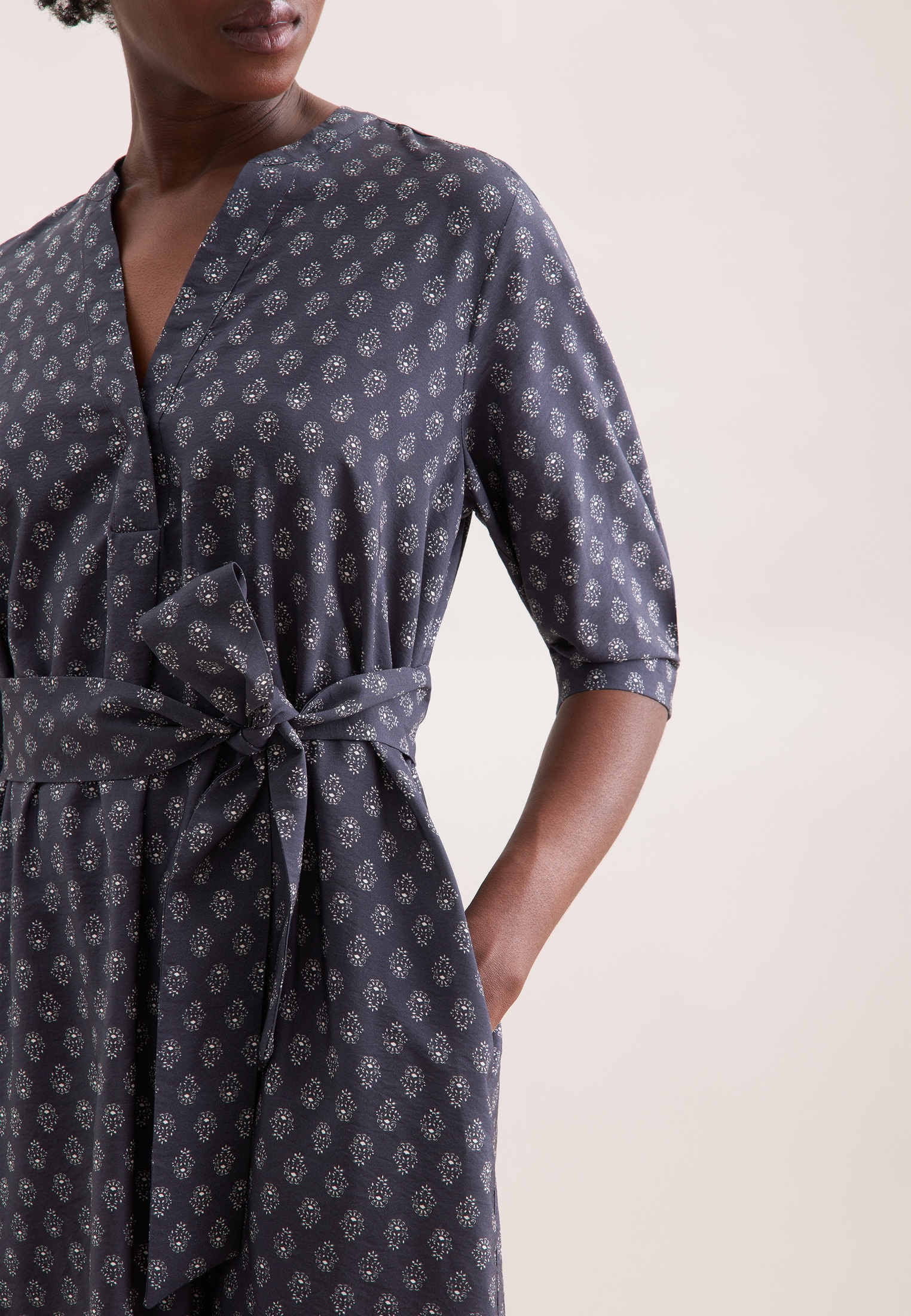 seidensticker Blusenkleid 3/4 V-Neck Druck