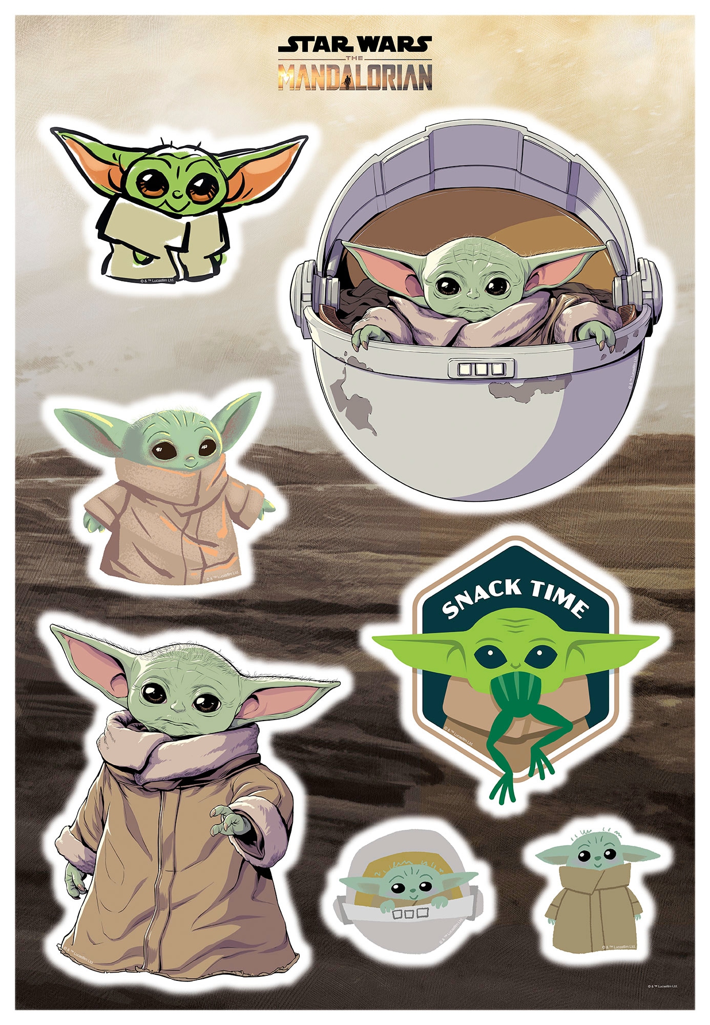 Wandsticker »Star Wars The Child Sluster«, (7 St.), 50x70 cm (Breite x Höhe),...