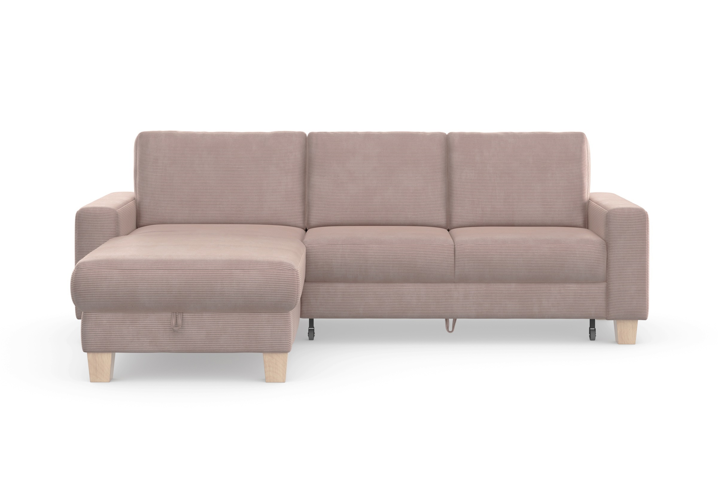 Home affaire Ecksofa »Summer L-Form«, mit Recamiere, mit oder ohne Bettfunktion und Bettkasten, Cord-Bezug