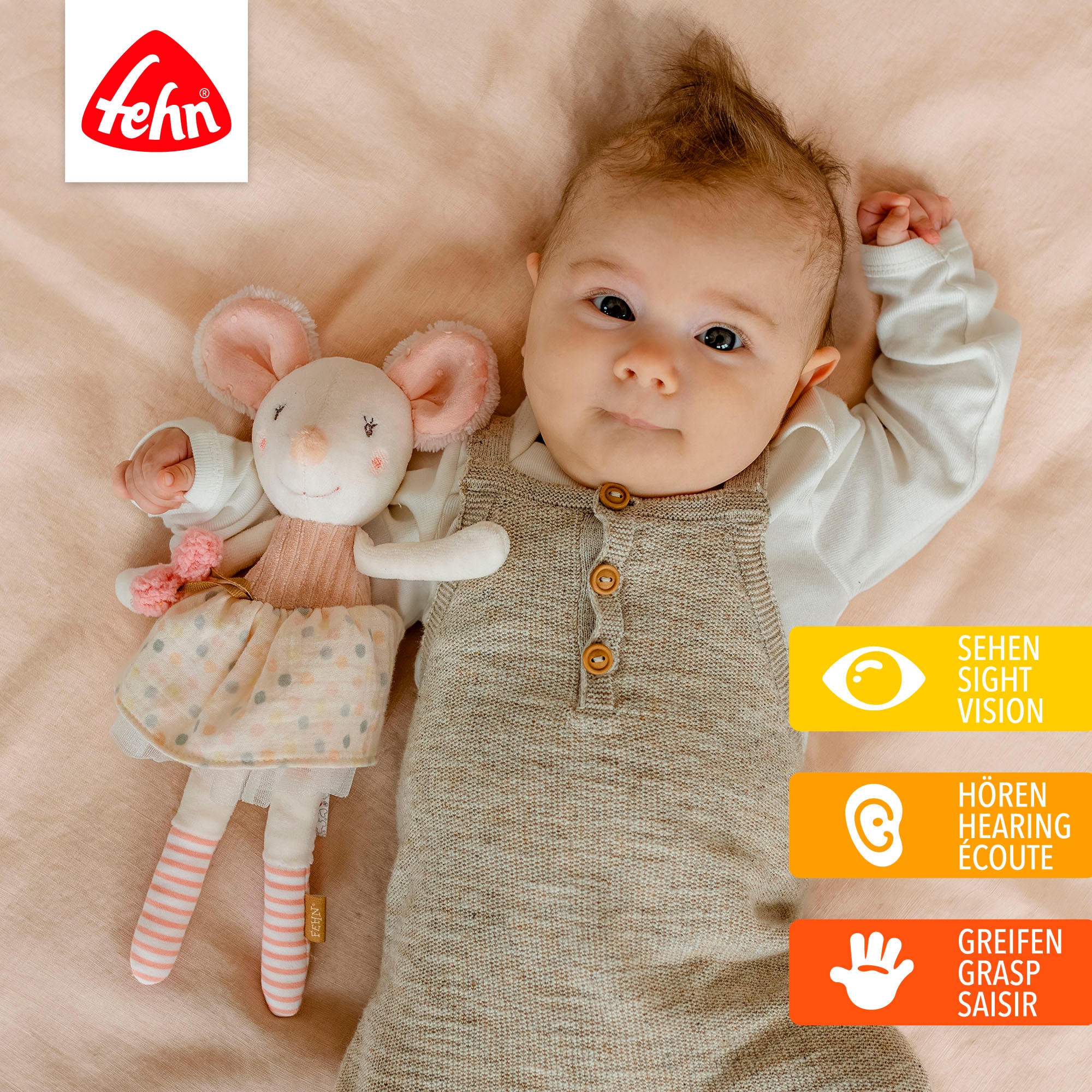 Fehn Peluche »feehnLAND, Bean Bag Maus« mit Granulat-Füllung