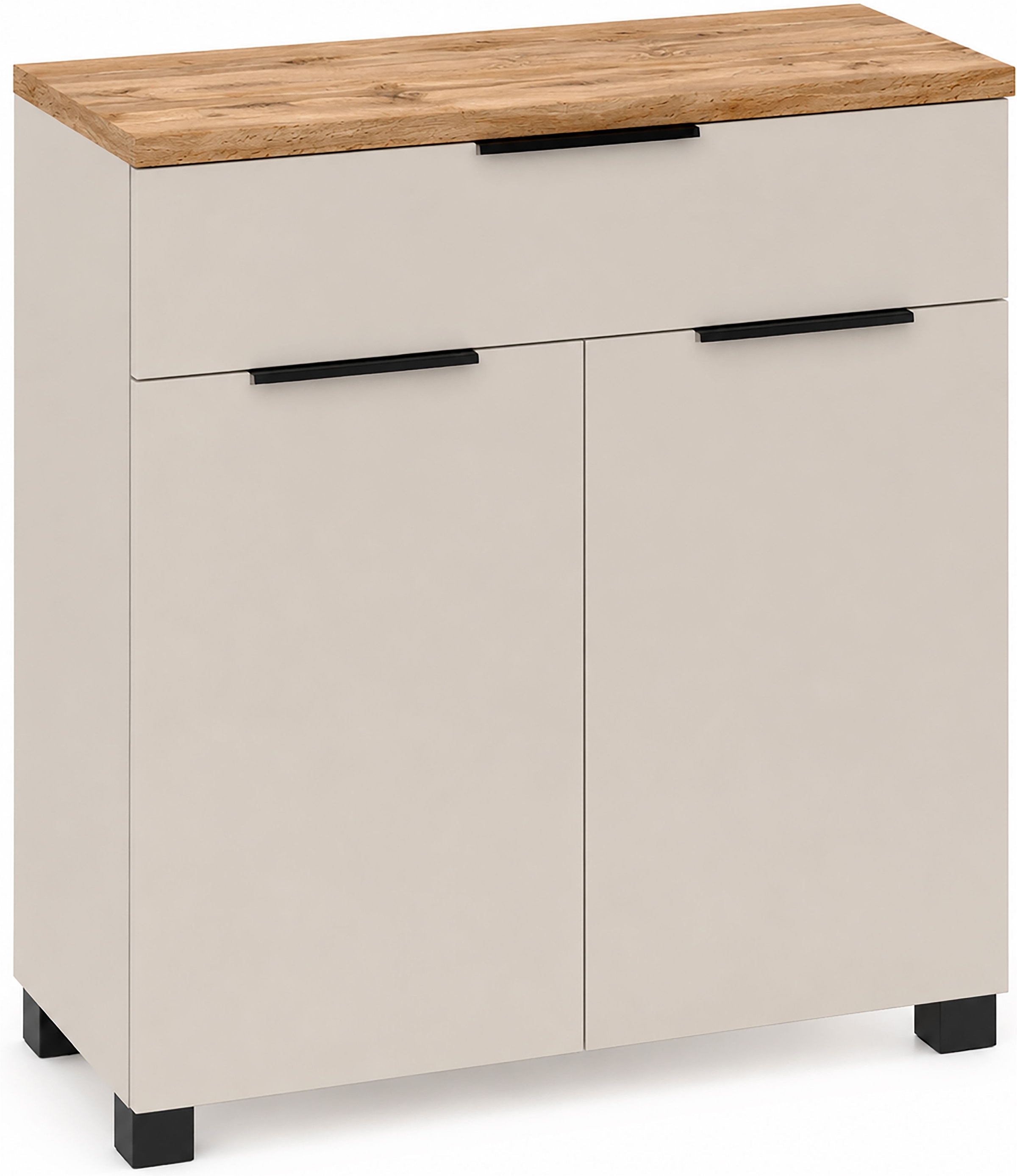 Image of Schildmeyer Unterschrank "Saga, mit fühlbarer Holzstruktur, Breite 80 cm, Made in Germany" 1 Stk. tlg. Eiche Landhaus Dekor mit fühlbarer Struktur, Made in Germany