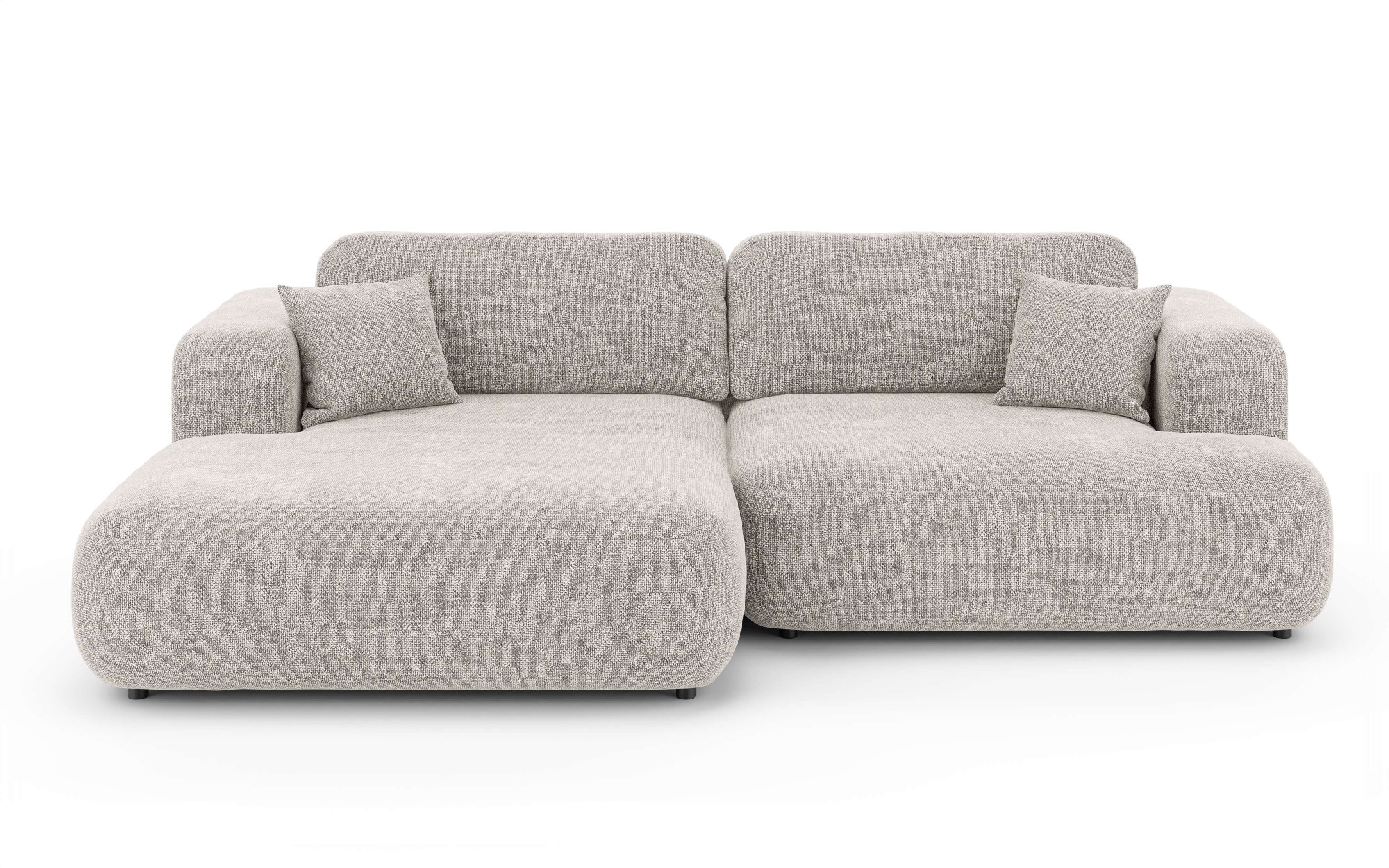 GOODproduct Canapé d'angle »VEEVIA L-Form, Schlafsofa, Verlässliche Qualität, Breite 256cm« avec coffre de lit, supporte jusqu'à 480kg, incluant coussins de dossier et décoratifs