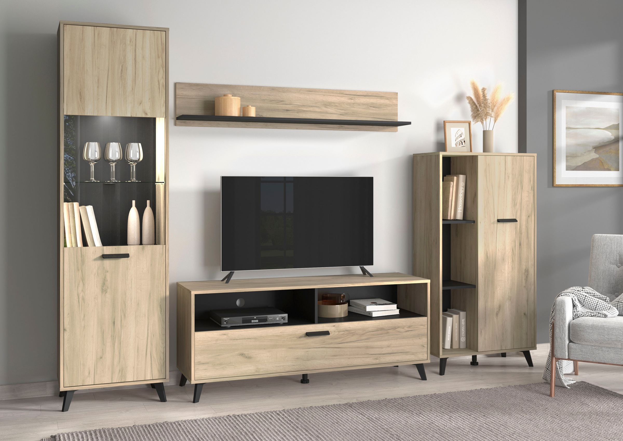 Image of GOODproduct Wohnwand "Umbria" Set, 4 Stk. tlg.