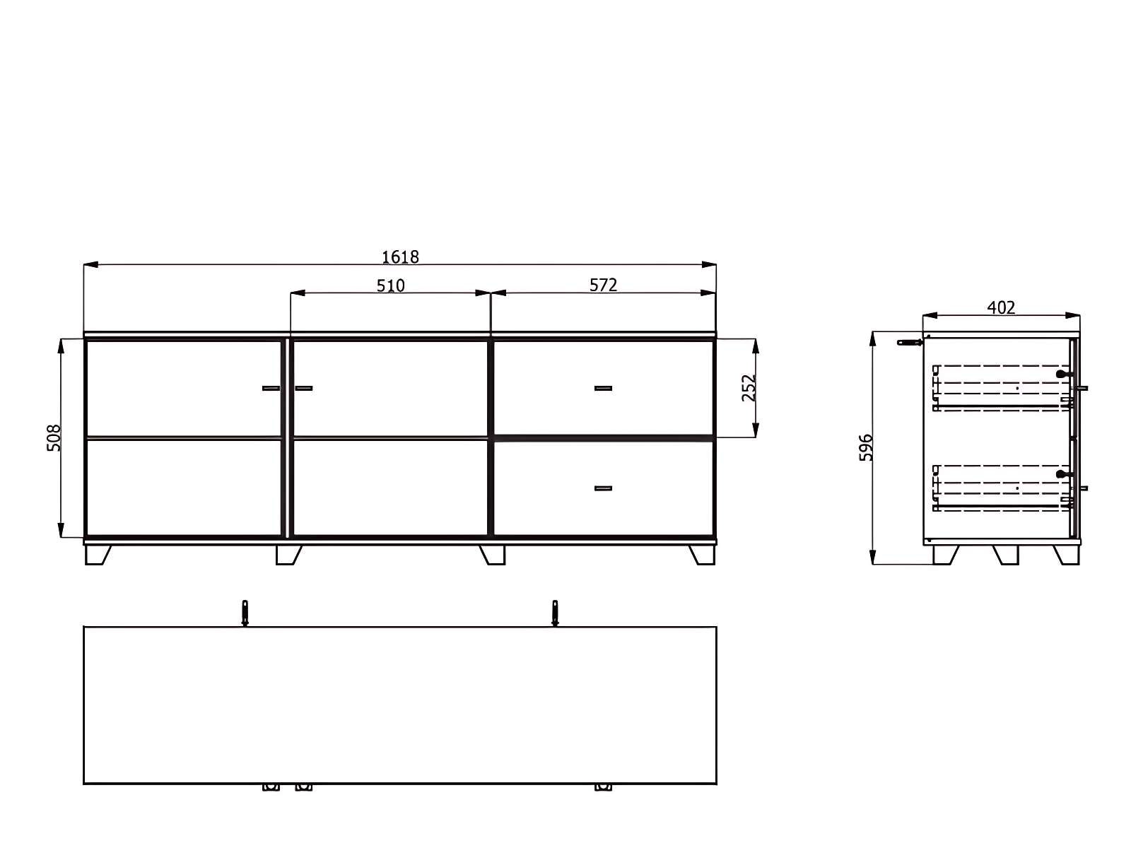 INOSIGN TV-Board »Burgundy Lowboard, TV-Schrank, TV-Ständer, Hochglanzfronten« Hochglanzfronten und eine Innenausstattung in Flagstaff Eiche