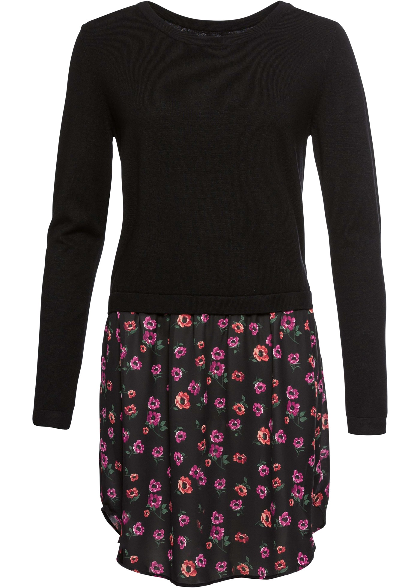 bonprix Strickpullover »Feinstrickpullover mit Rockansatz«, Feinstrickpullover mit Rockansatz
