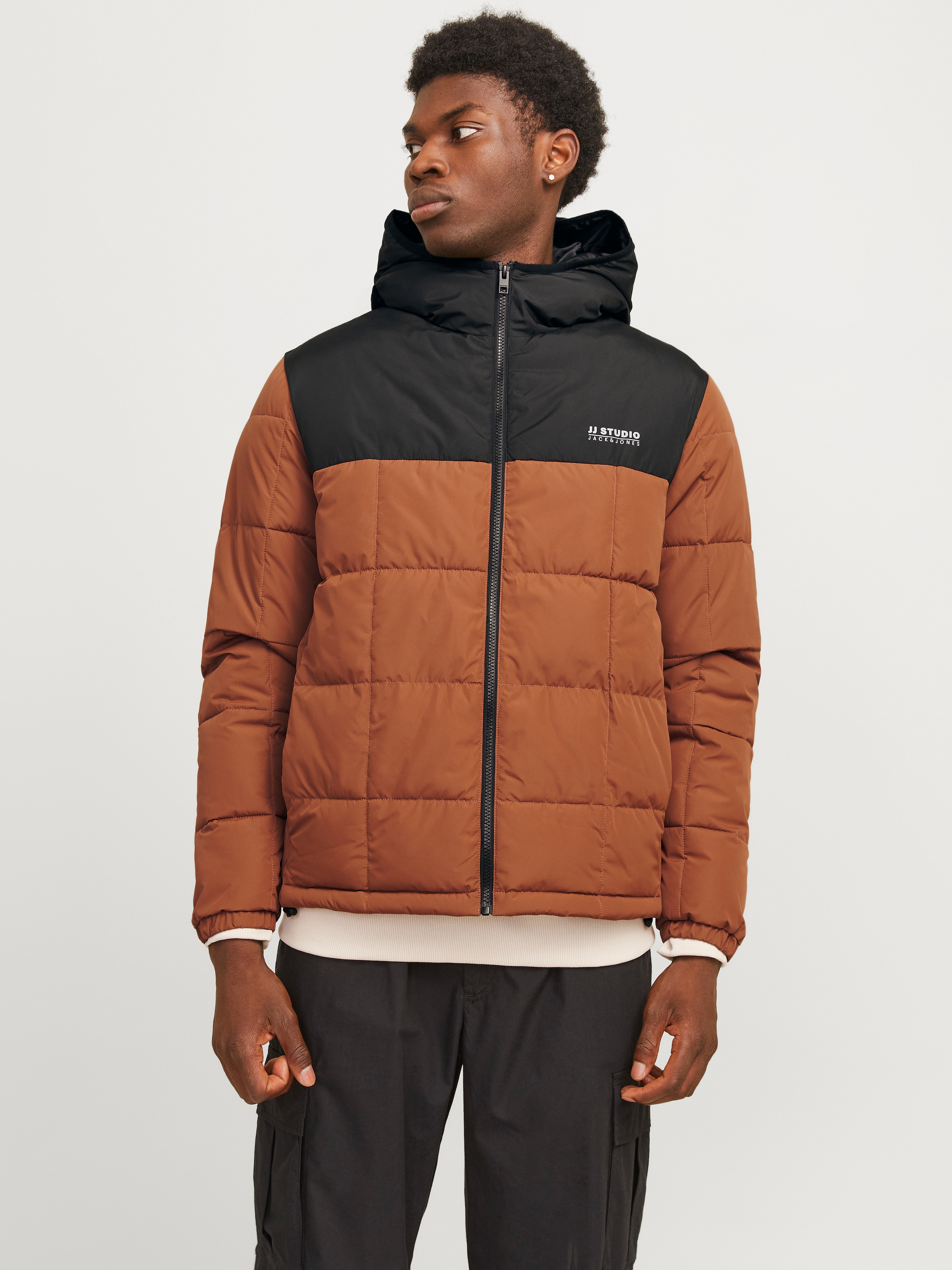 Steppjacke »JJBEN SQUARE HOOD JACKET«, mit Kapuze