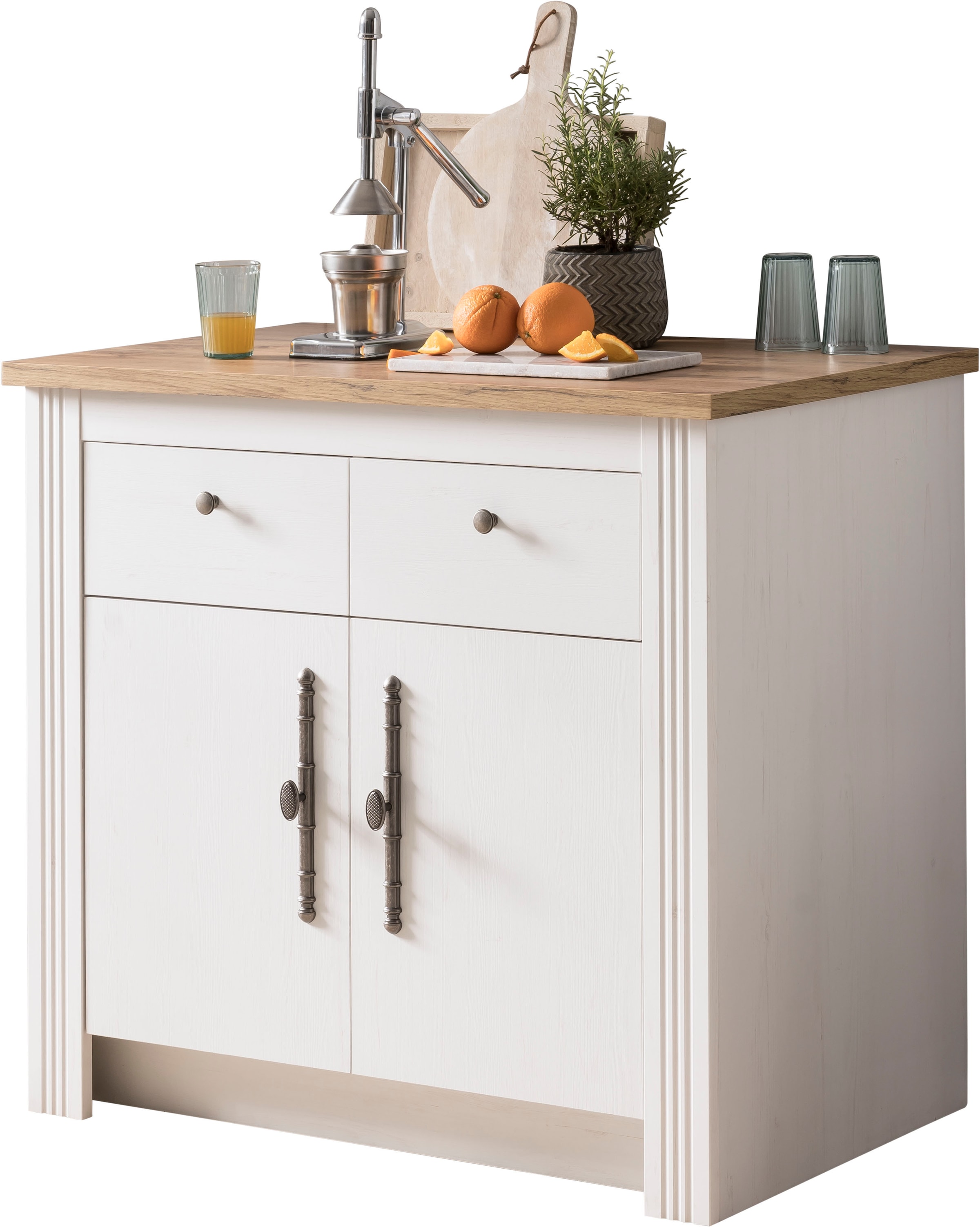 KOCHSTATION Unterschrank »Westminster«, im romantischen Landhausstil, Breite 100 cm