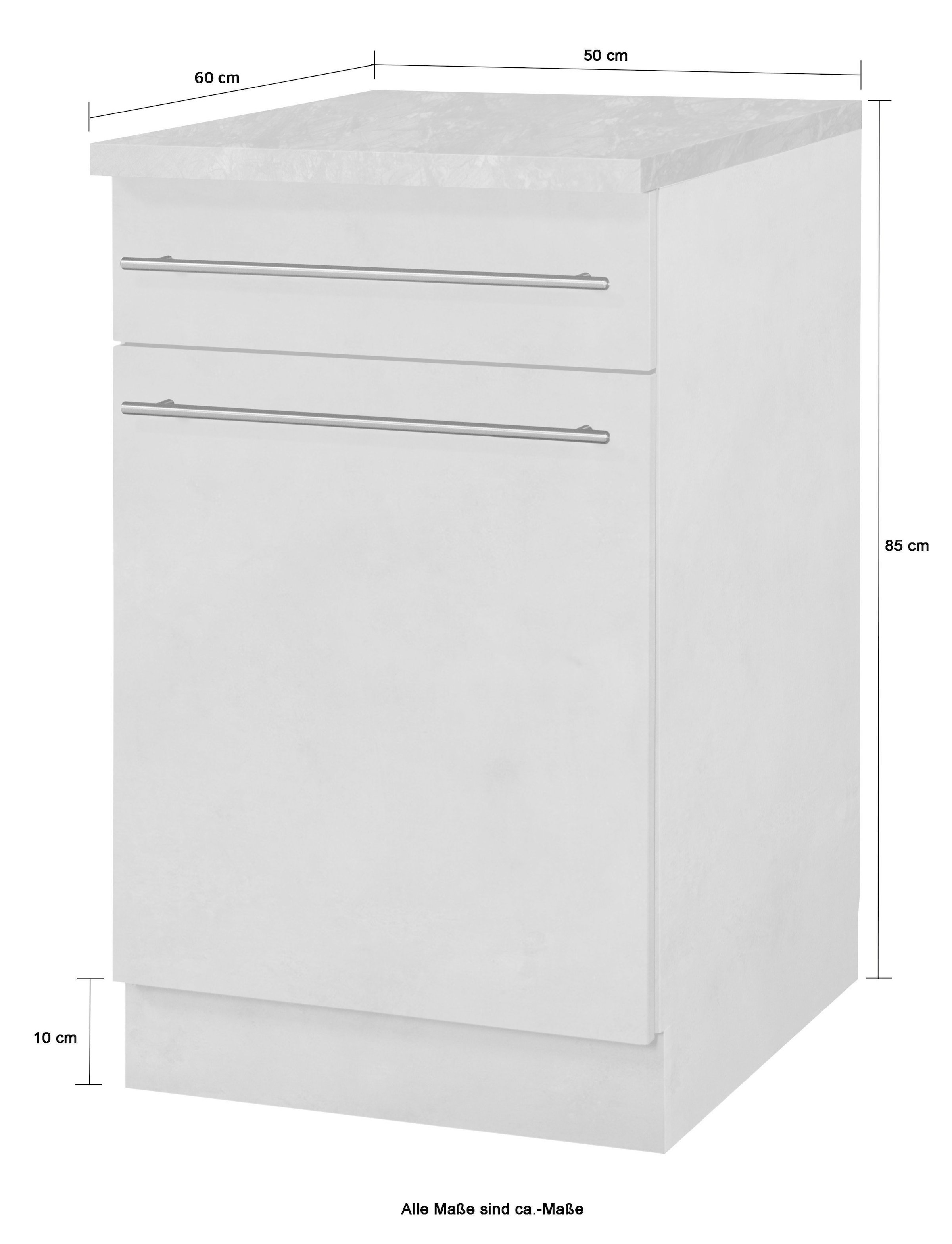 wiho Küchen Unterschrank »Chicago« 50 cm breit, 1 Schubkasten und 1 Tür