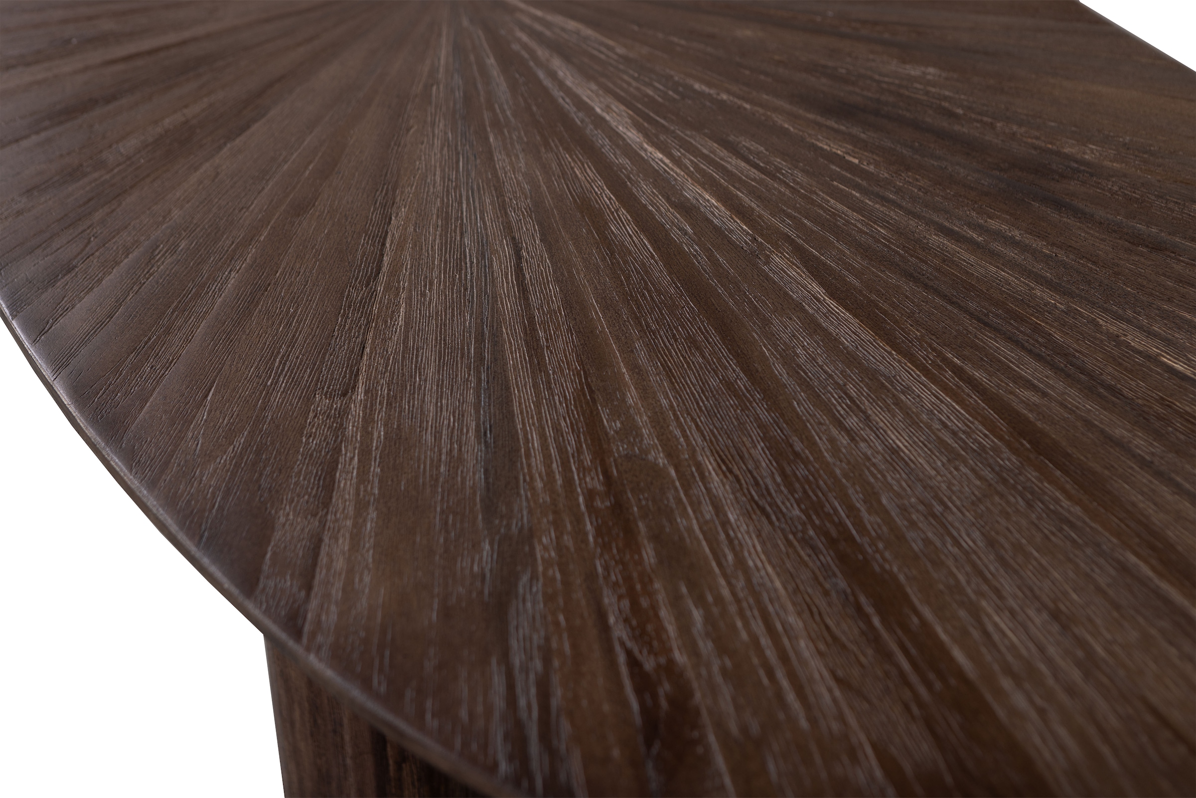 WOOOD Schreibtisch »Sun aus Teakholz mit organischer Form und Standfuss 150x62x76 cm« Einfach zu montieren, sichtbare Maserung